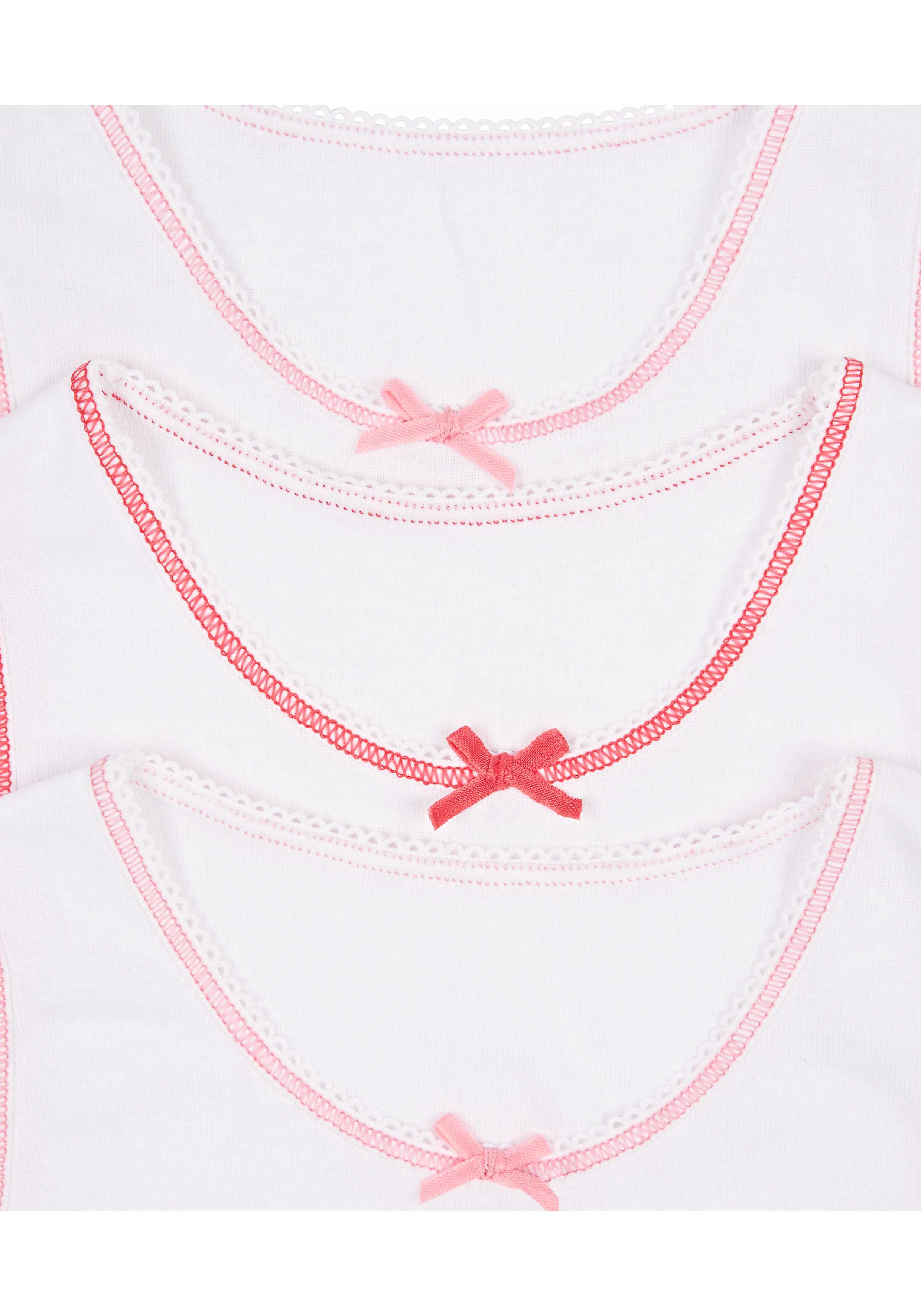 Girls White Vests - 3 Pack - White