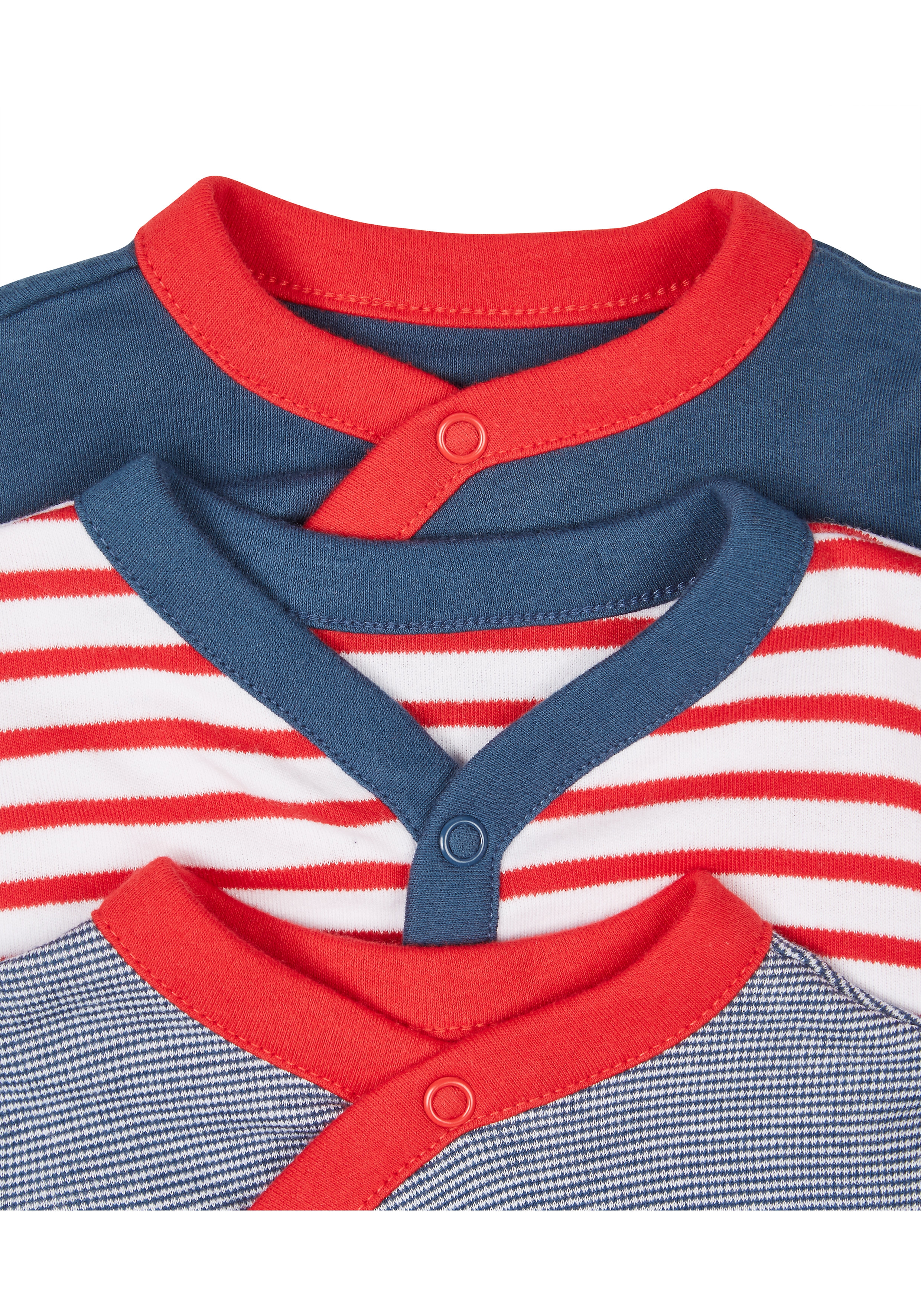 Mothercare | Boys Little Sailor Sleepsuits - Pack Of 3 - Navy 2