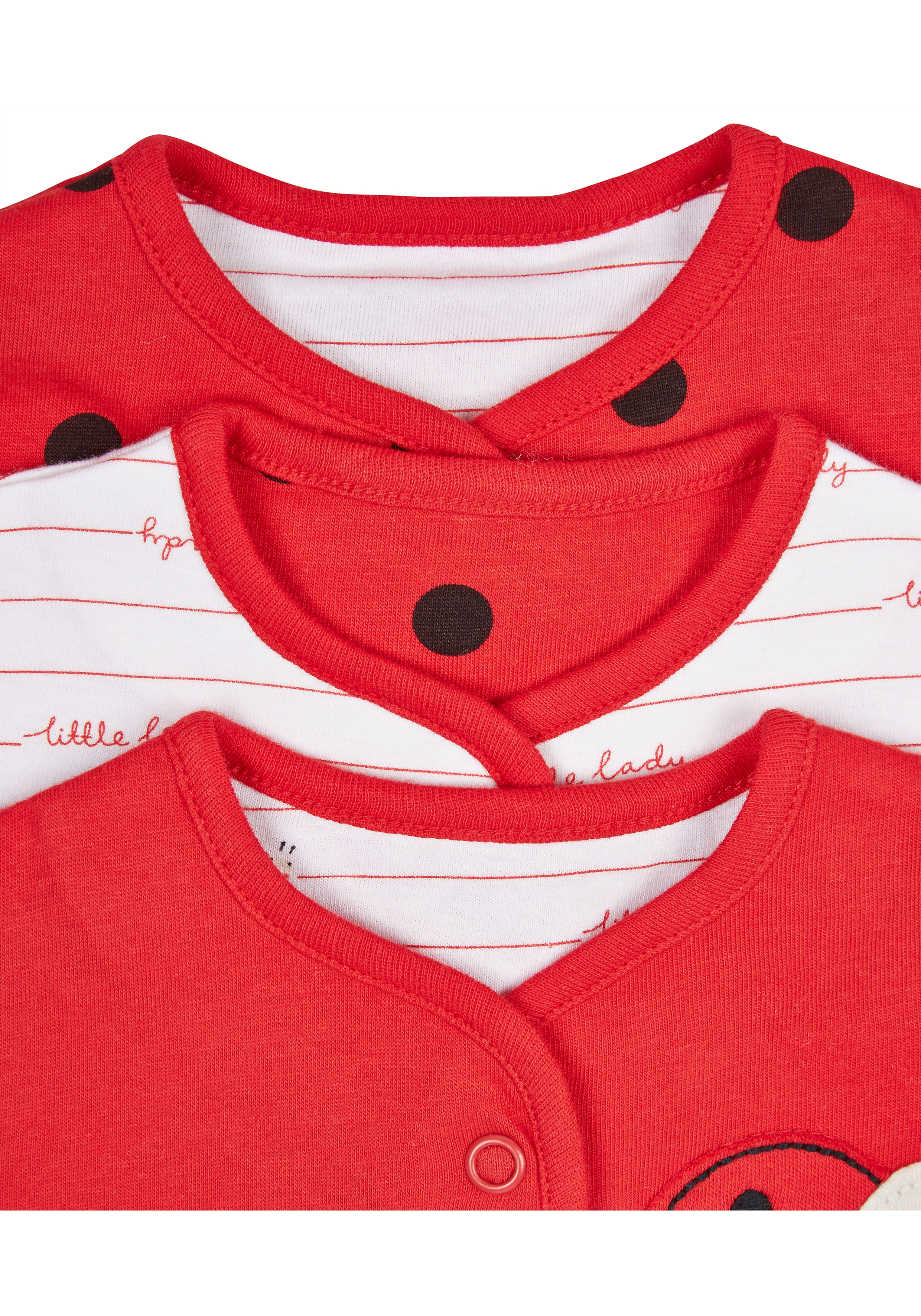 Mothercare | Girls Ladybird Tops - Pack Of 3 - Red 2
