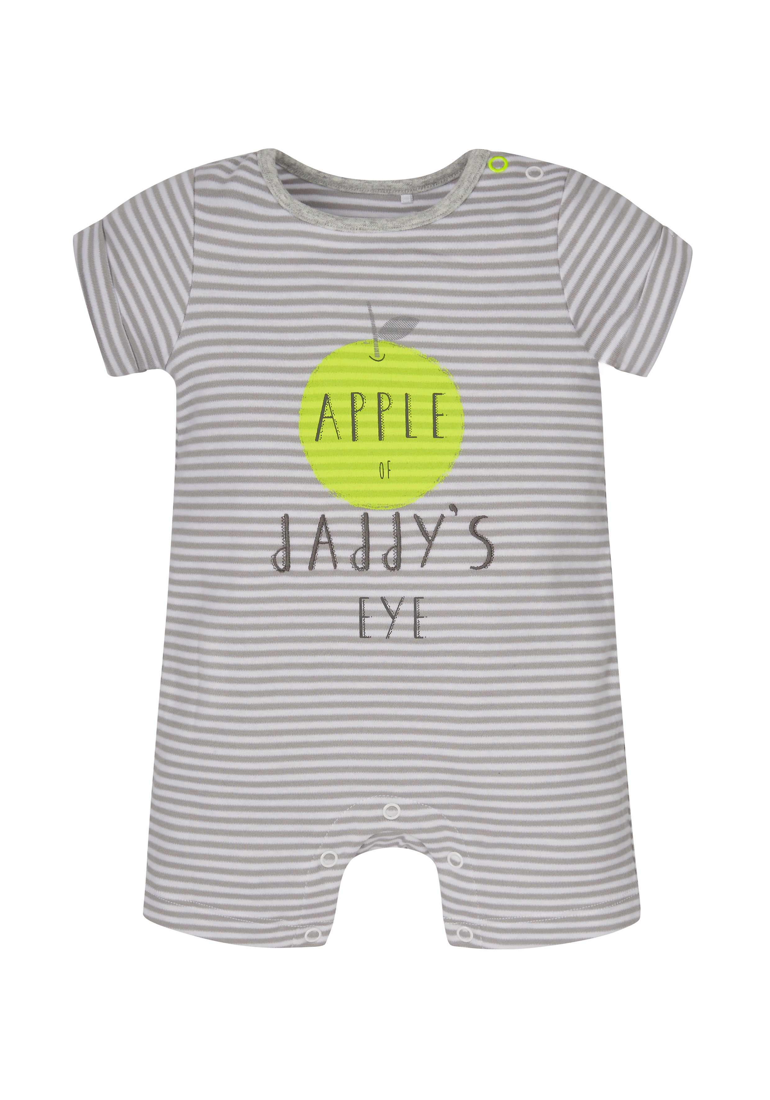 Mothercare | Unisex Text Print Striped Romper 0
