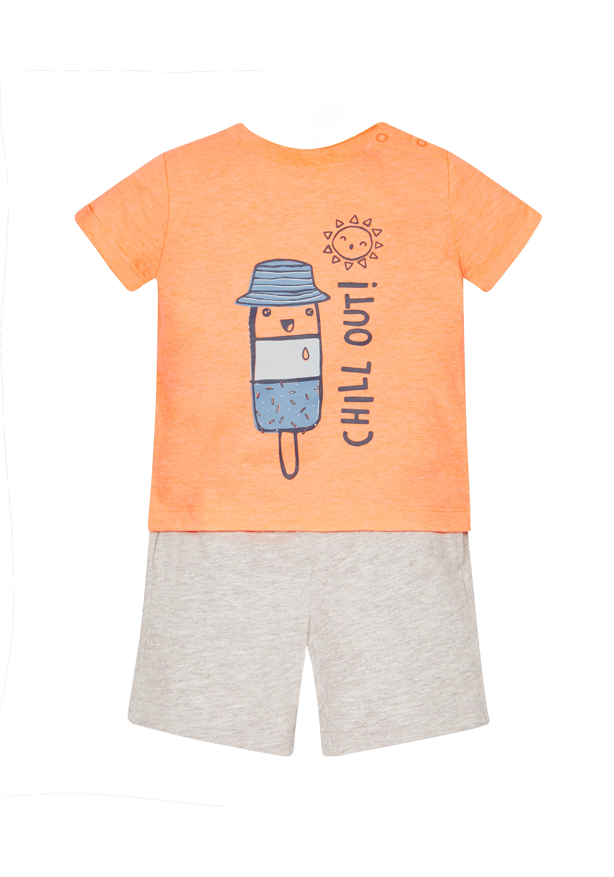 Mothercare | Boys 'Chill Out' Tee And Shorts Set - Orange 0