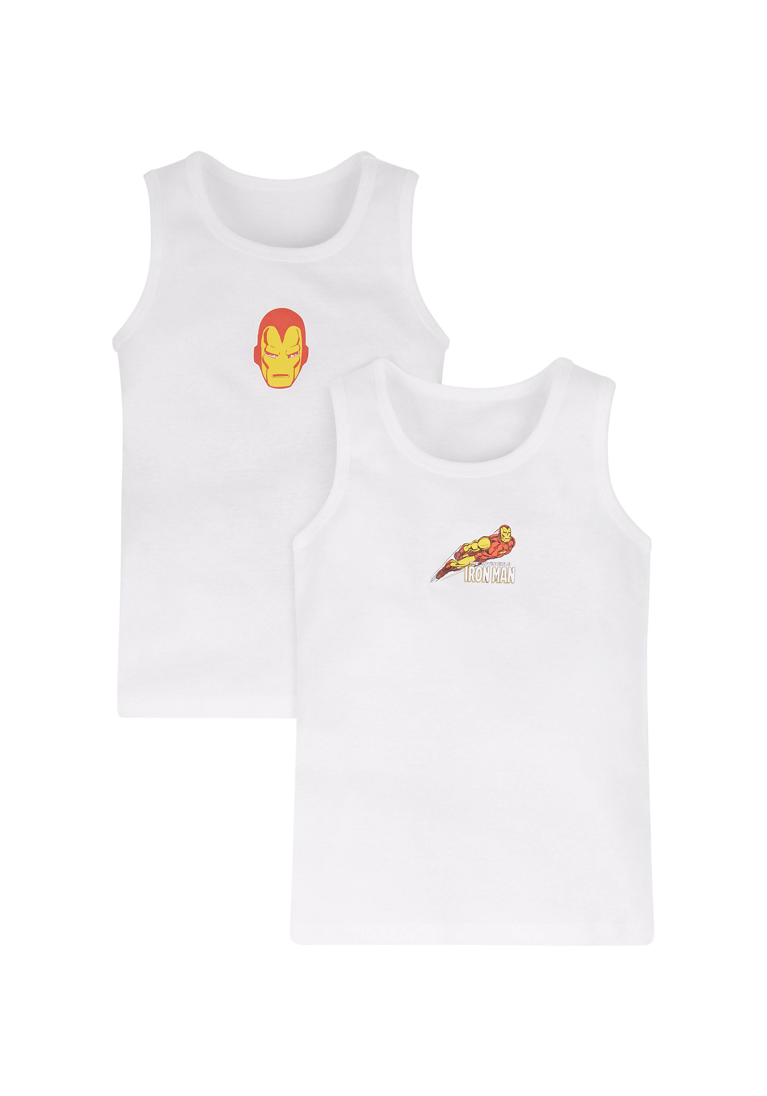 Boys Sleeveless Vest Marvel Iron Man Print - Pack Of 2 - White