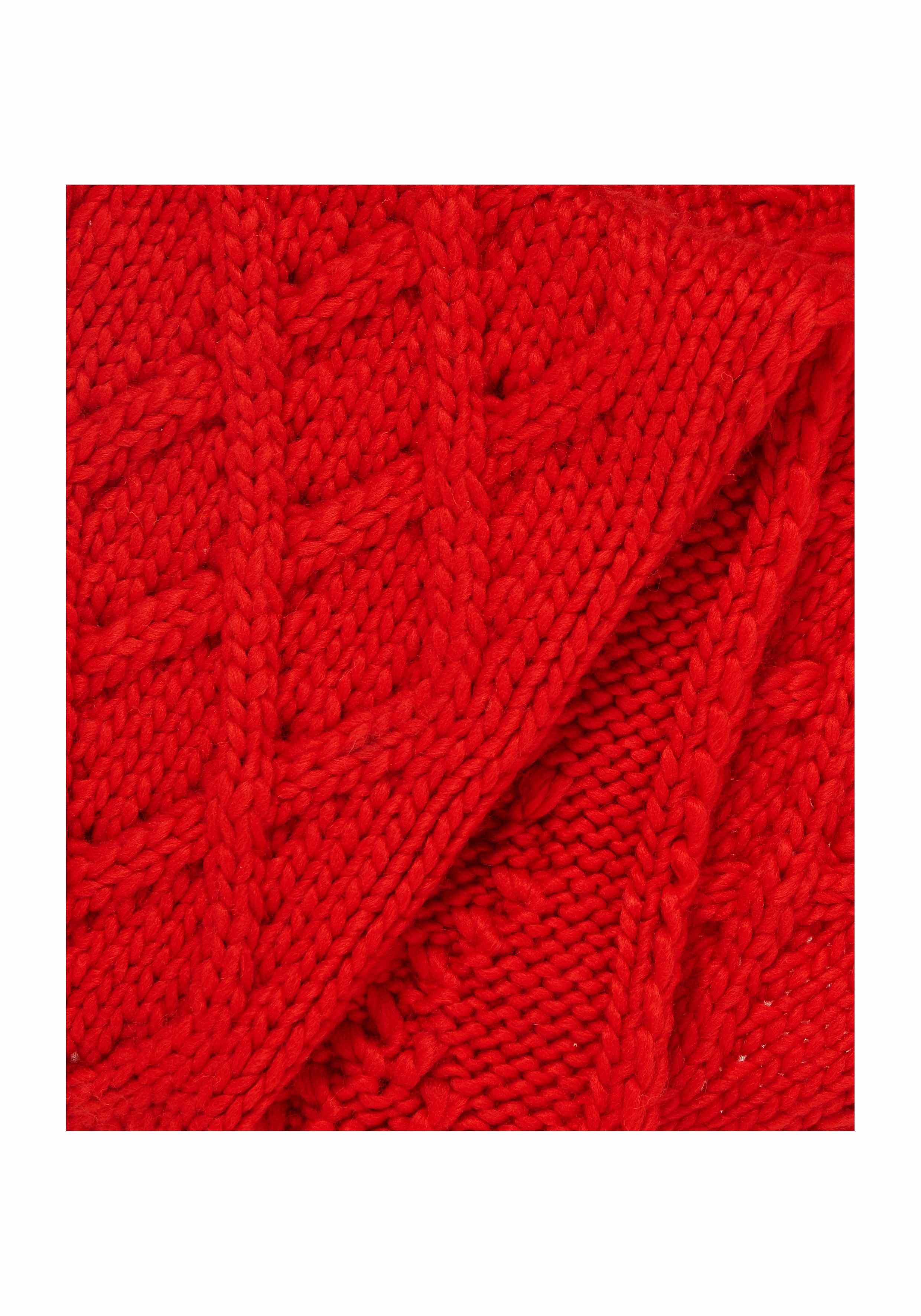 Red Cable Knit Scarf
