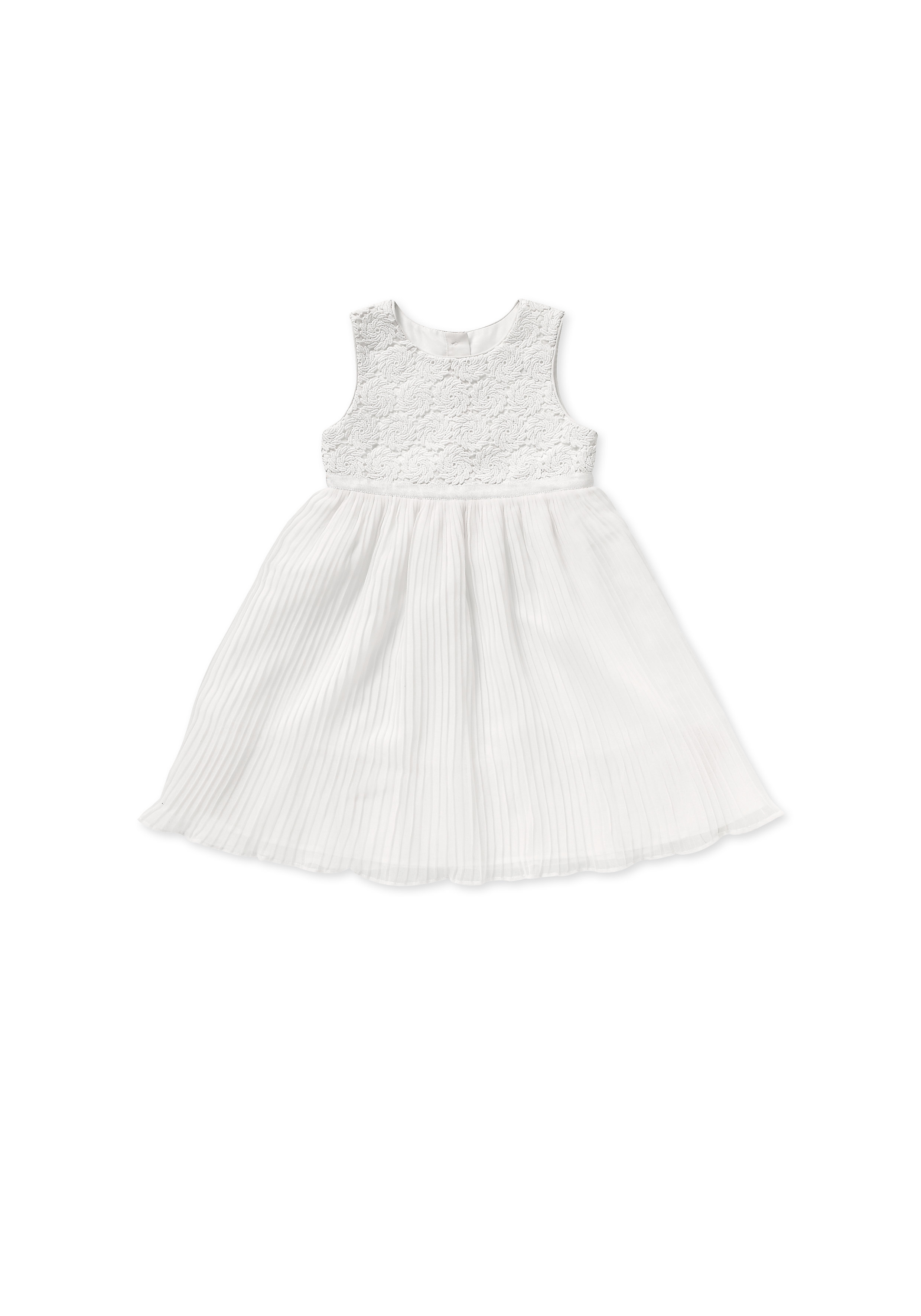 Mothercare | Girls Sleeveless Dress Embroidered - White 0