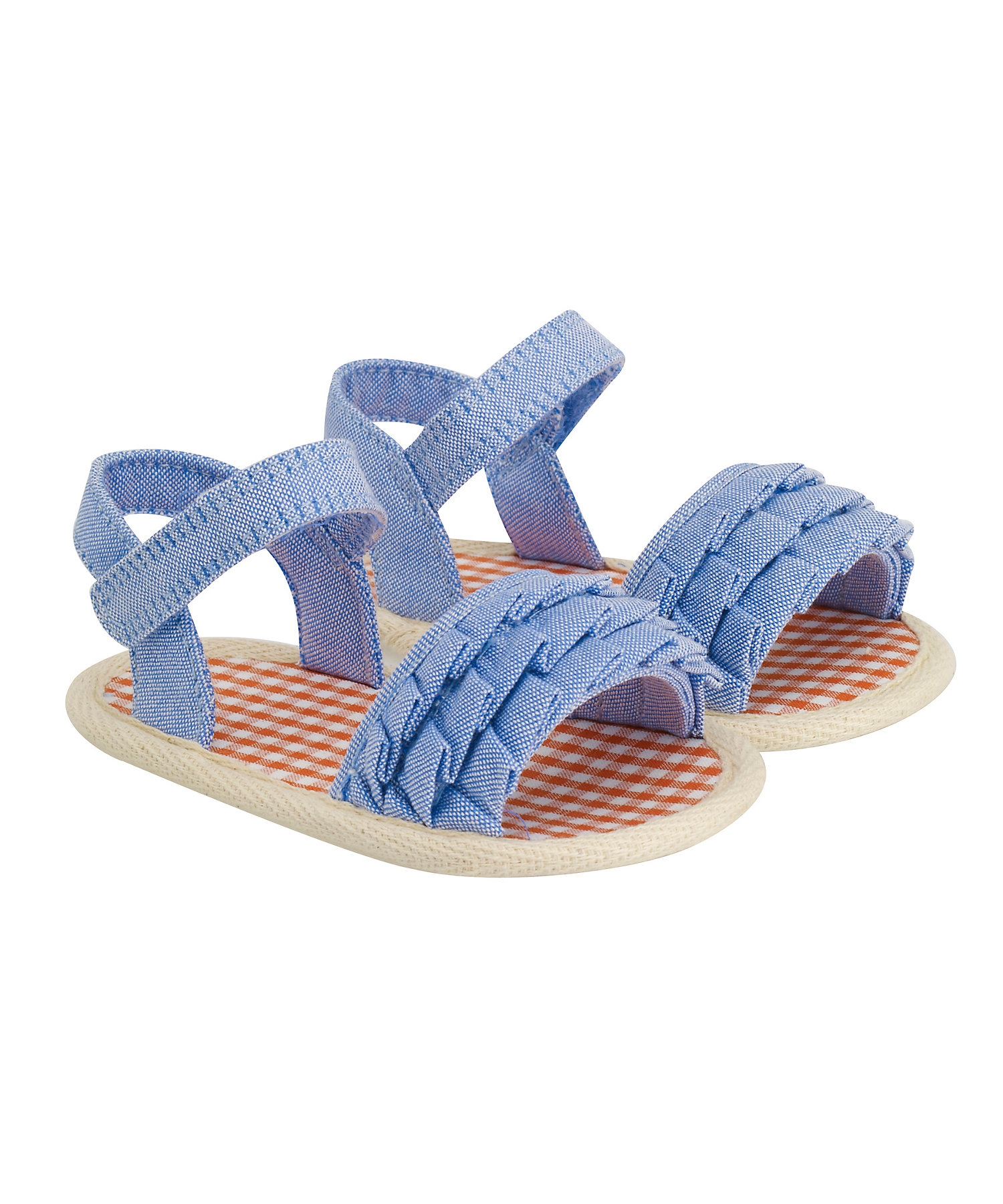Mothercare | Girls Denim Sandals Ruffle Details - Blue 0