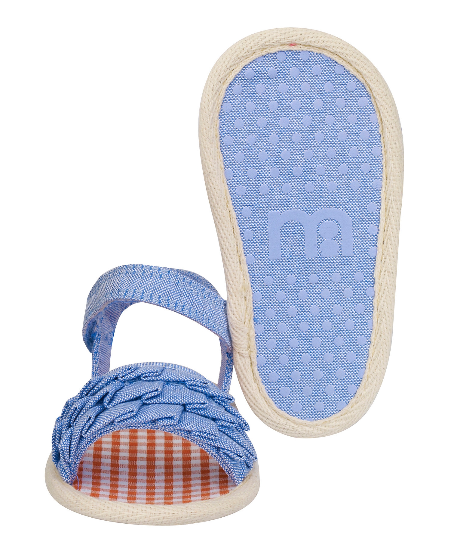 Mothercare | Girls Denim Sandals Ruffle Details - Blue 1