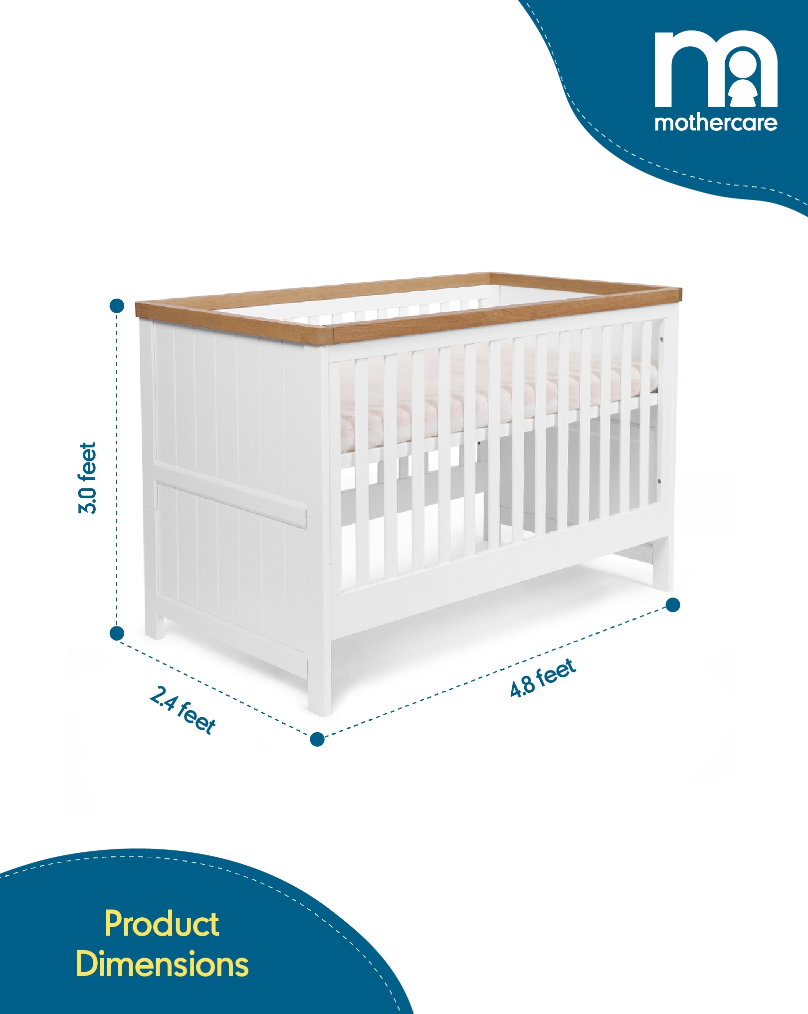 Mothercare | Mothercare Lulworth Cot Bed Classic White 1