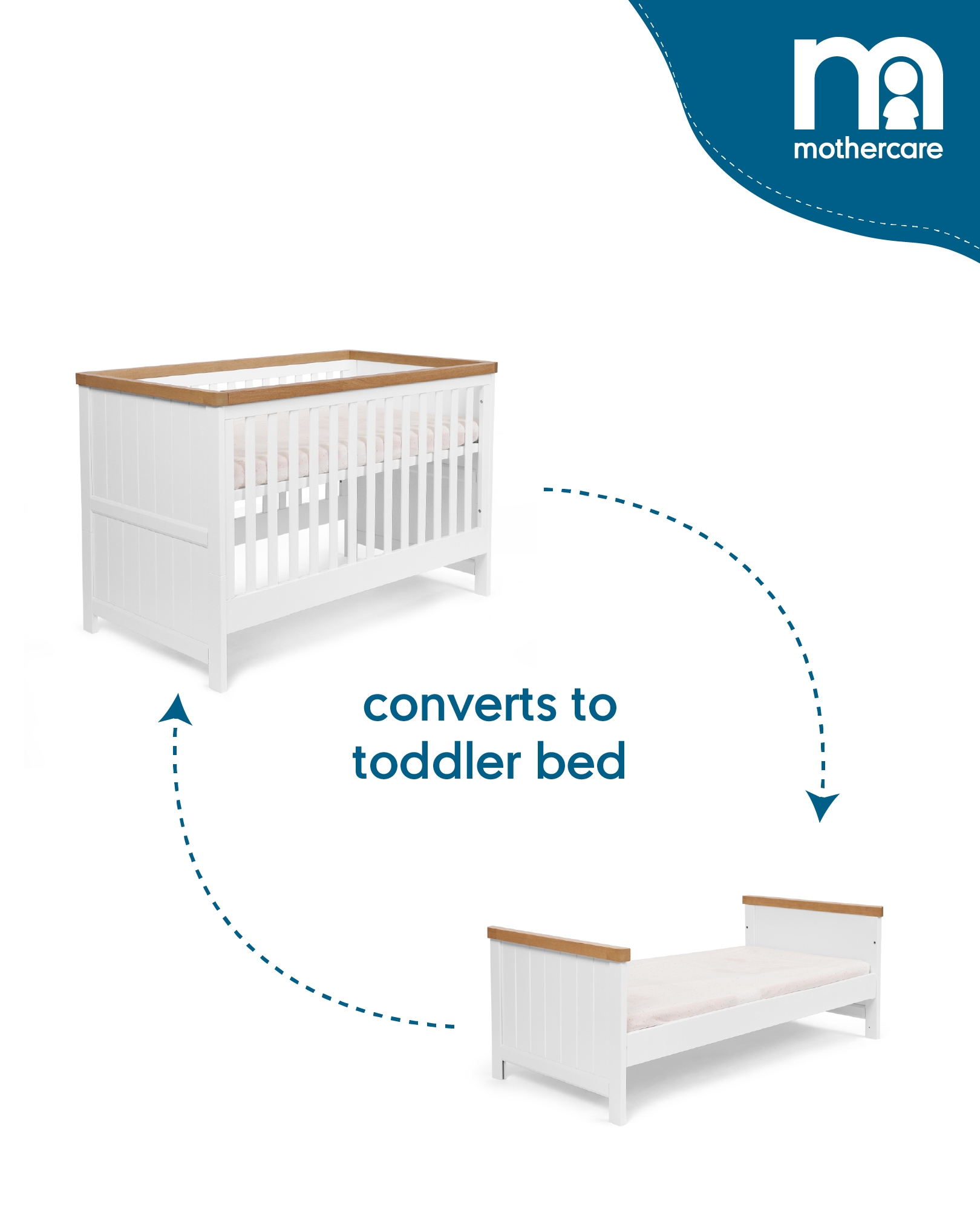 Mothercare | Mothercare Lulworth Cot Bed Classic White 3