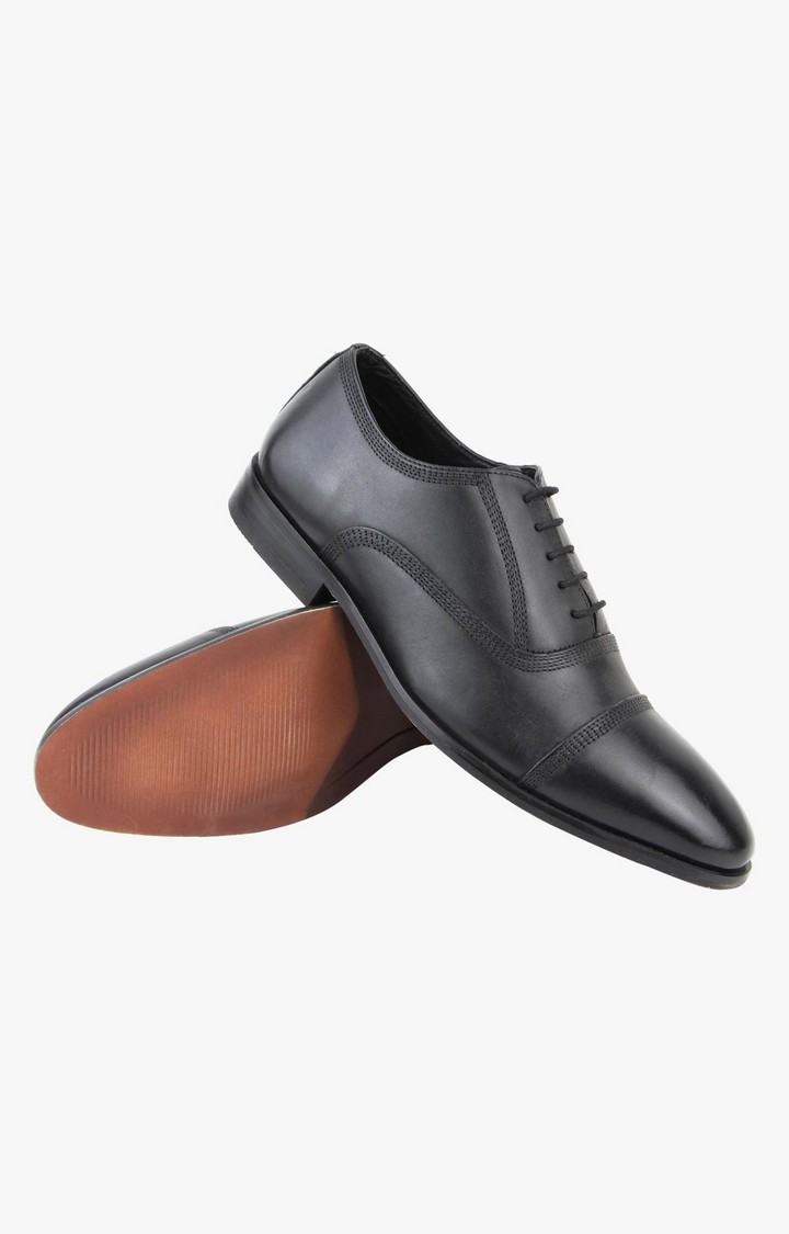 Volcano Black Tie-Ups & Dress Loafers
