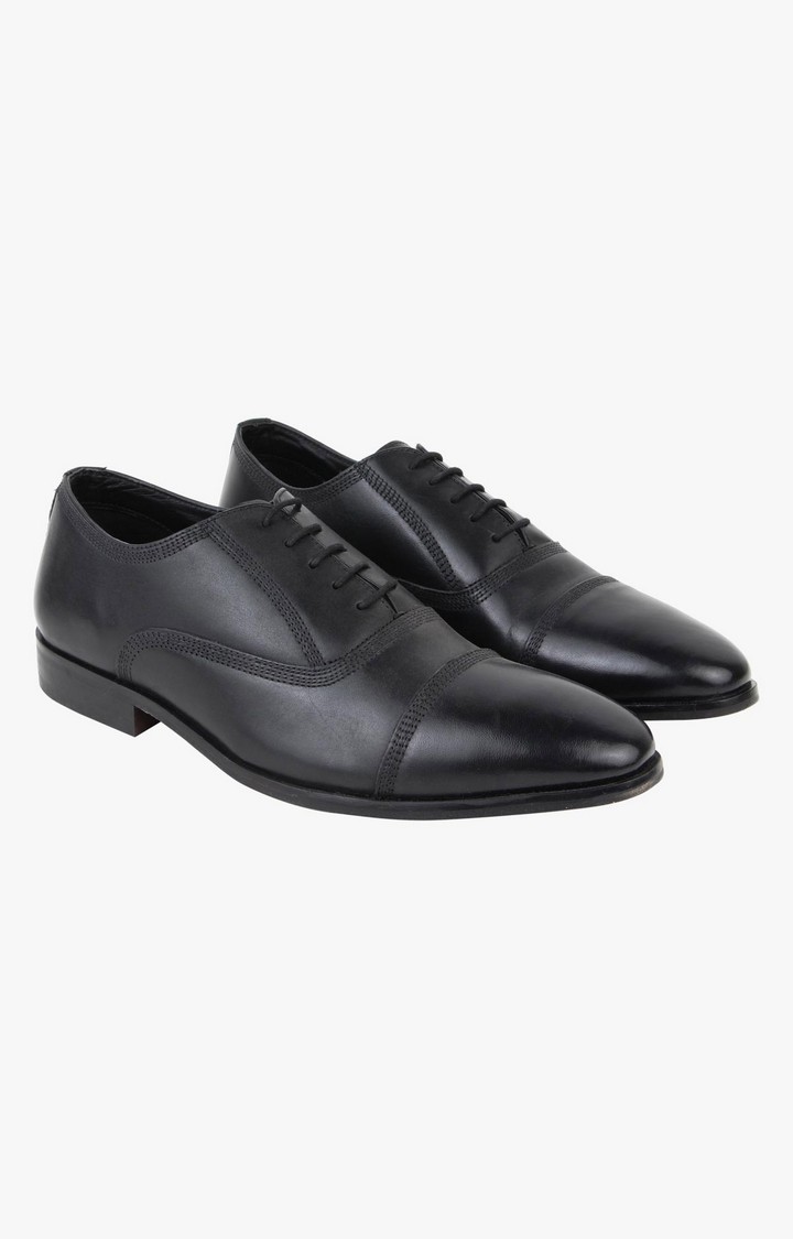 Volcano Black Tie-Ups & Dress Loafers