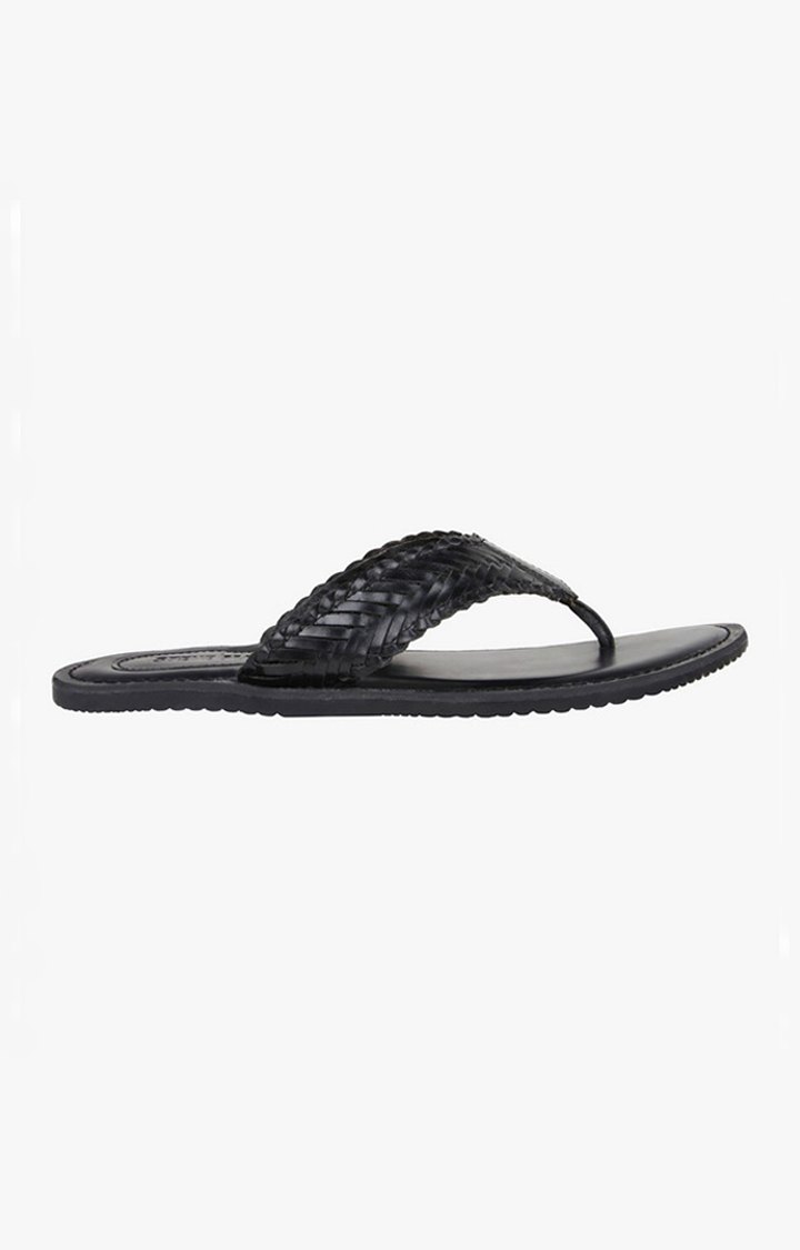 Sky Black Sandals & Flip Flops