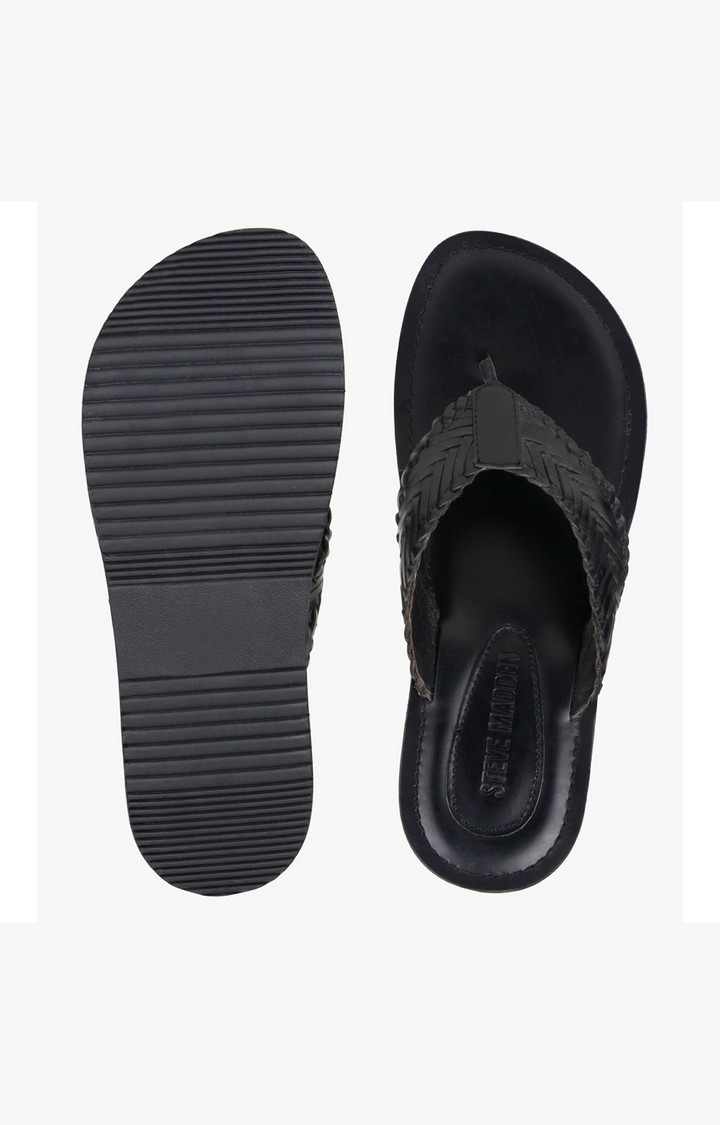Sky Black Sandals & Flip Flops
