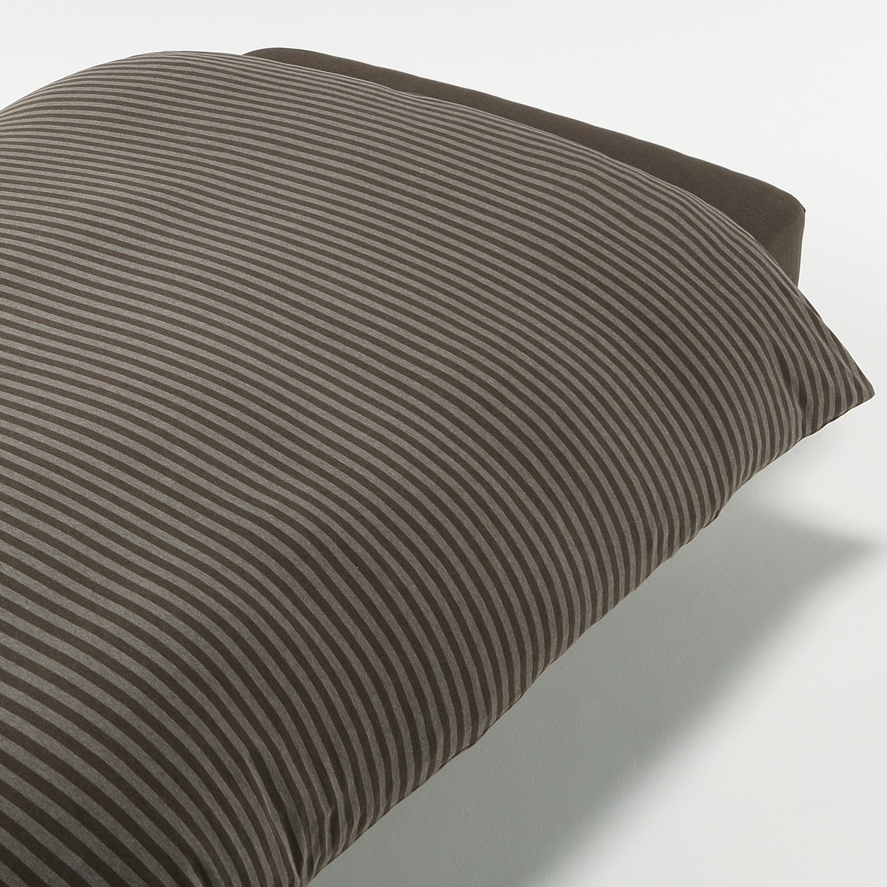 ORGANIC COTTON JERSEY DUVET COVER Q BROWN BORDER