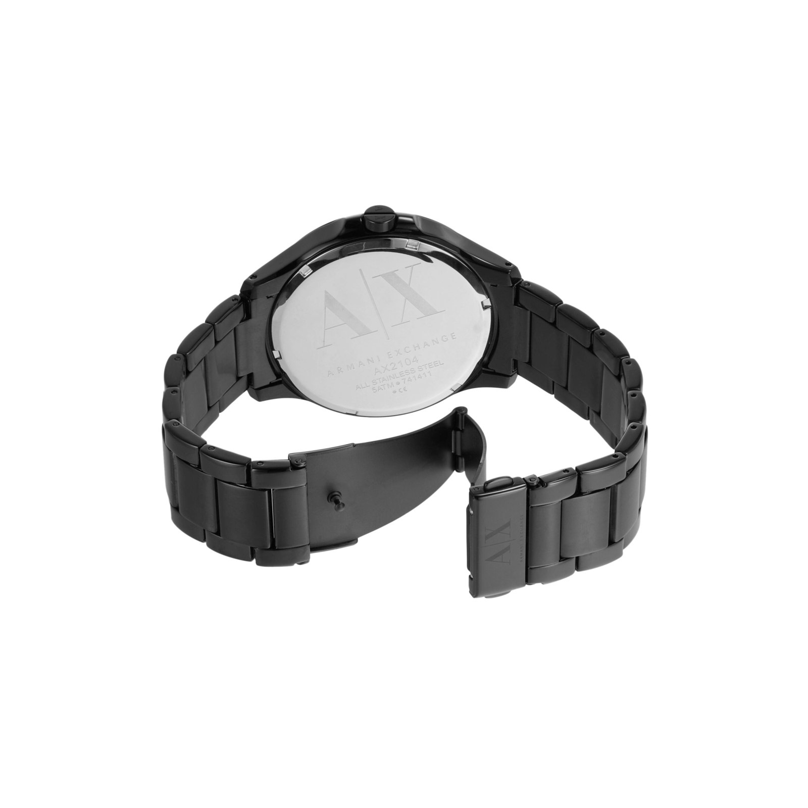 Hampton Men Quartz Black Dial Analog Stainless Steel Watch AX2104