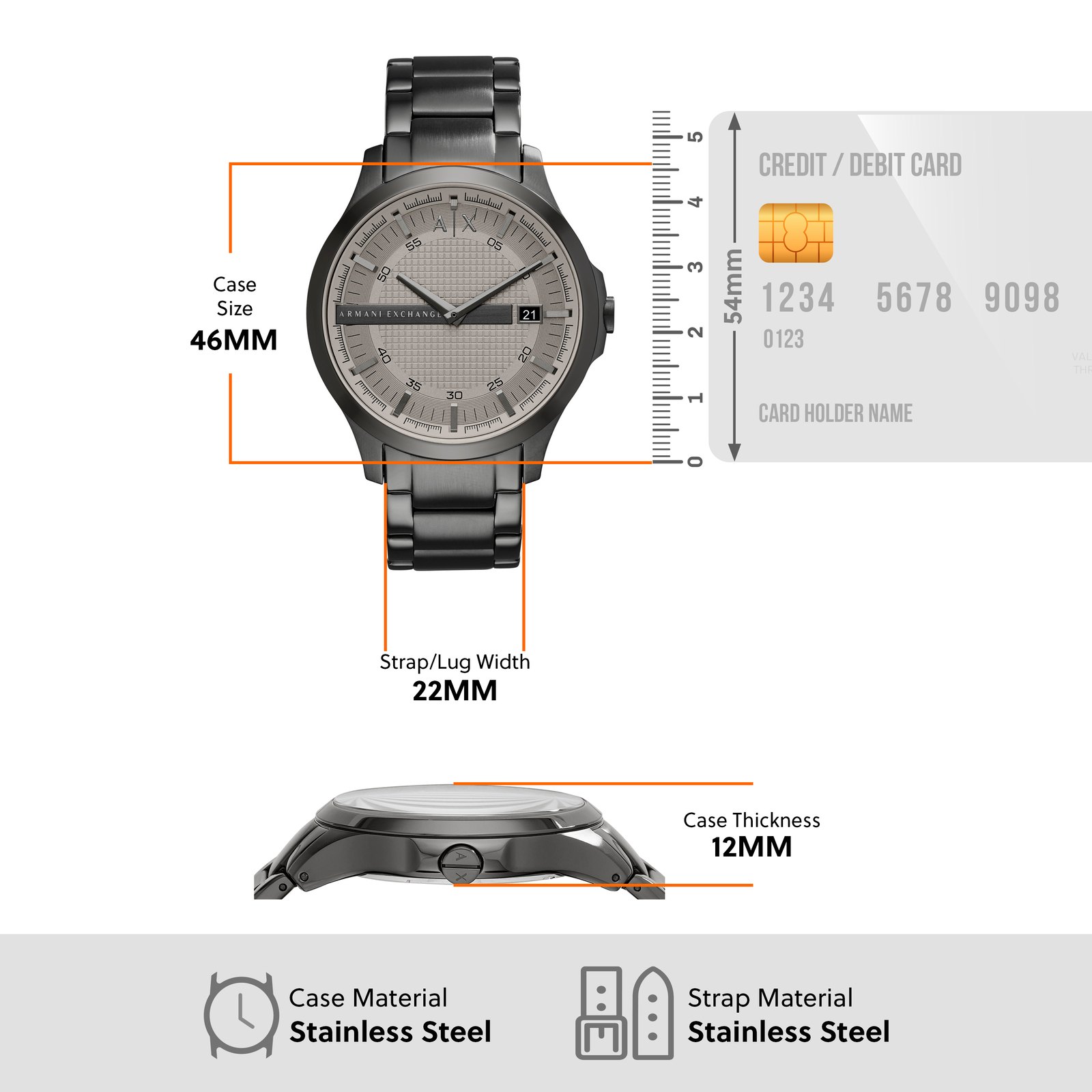 Armani Exchange Gun Metal Watch AX2194