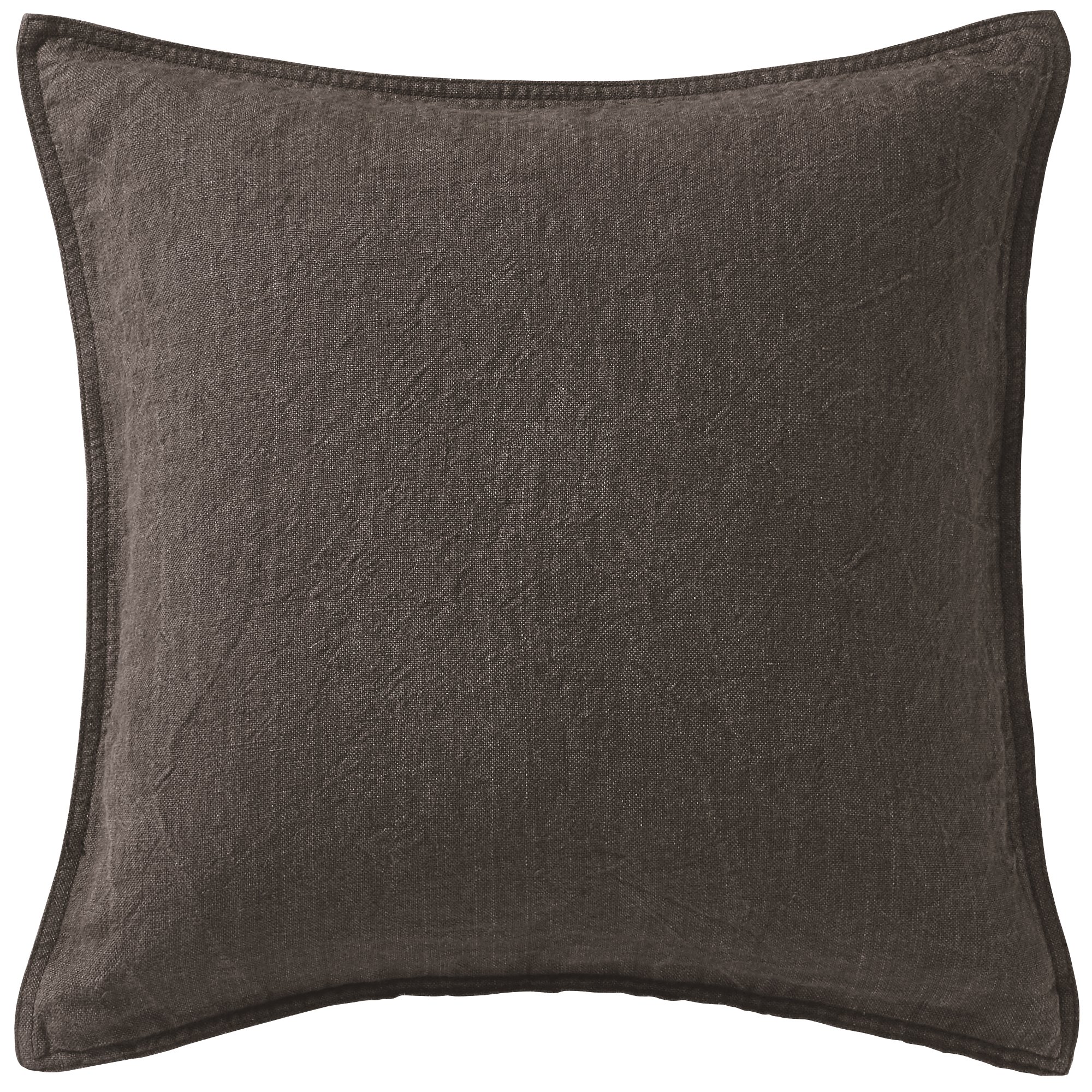 WASHED LINEN CUSHION COVER DARK GREY