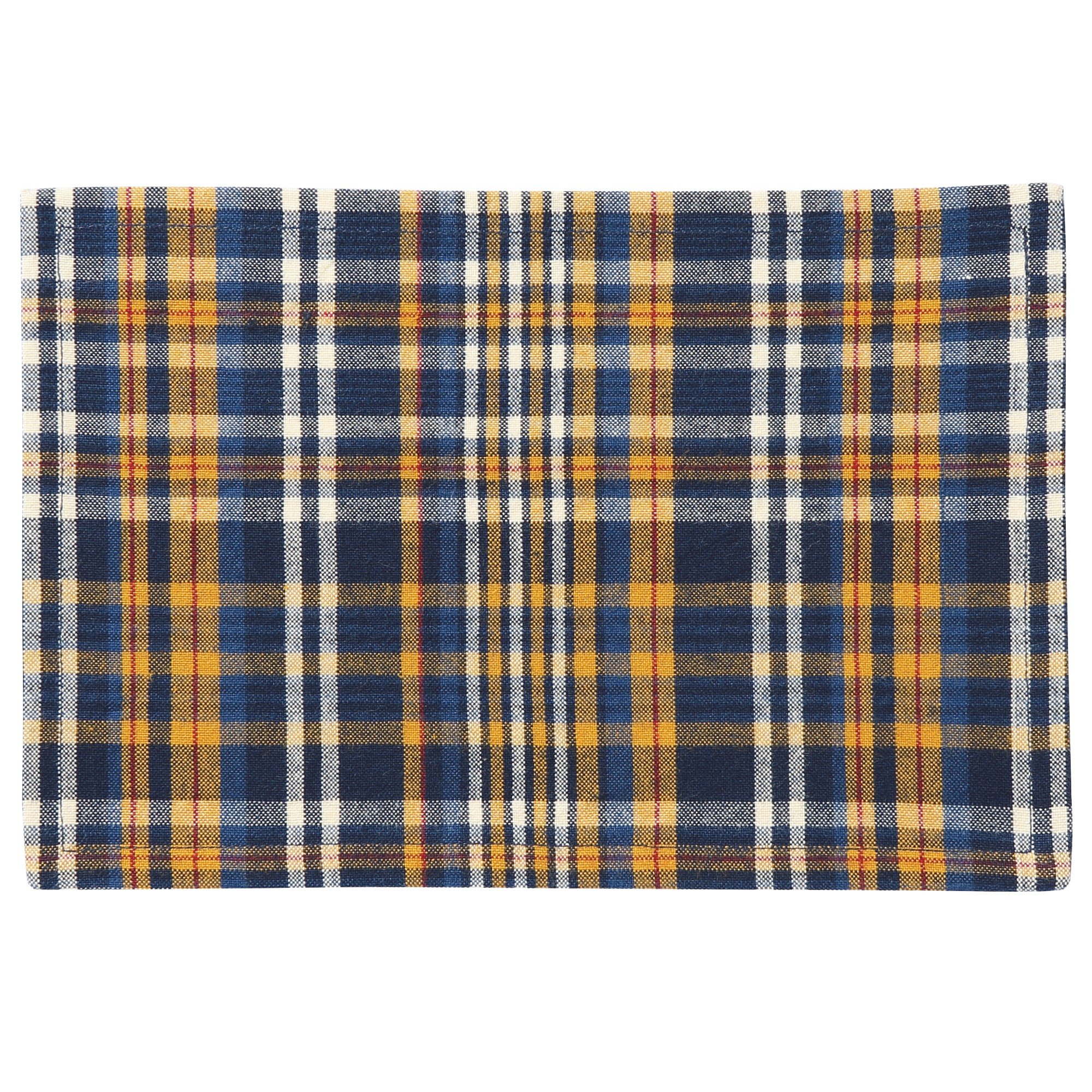 PLACE MAT MADRAS PLAID / NAVY x YELLOW