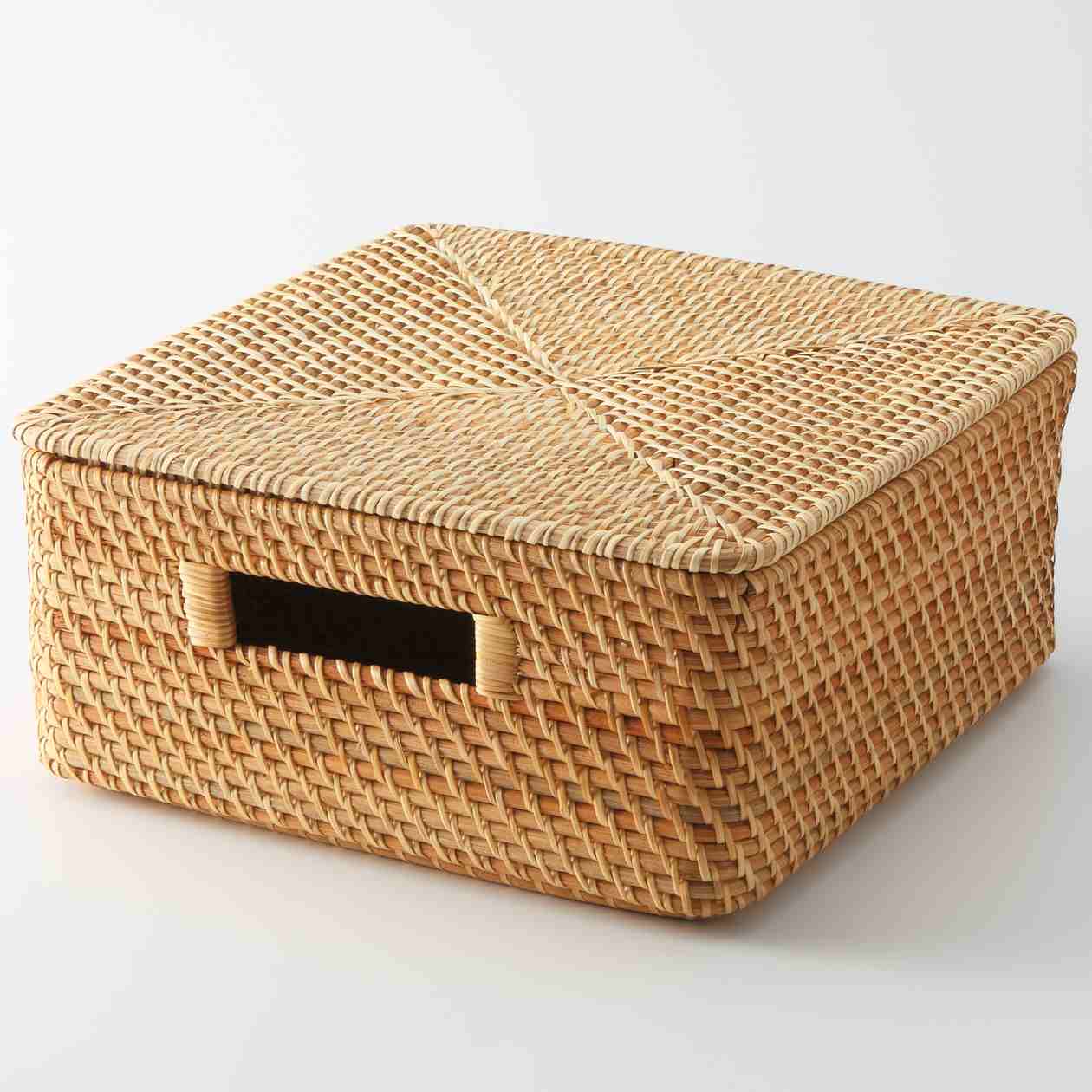 STACKABLE RATTAN BASEKT LID / SQUARE