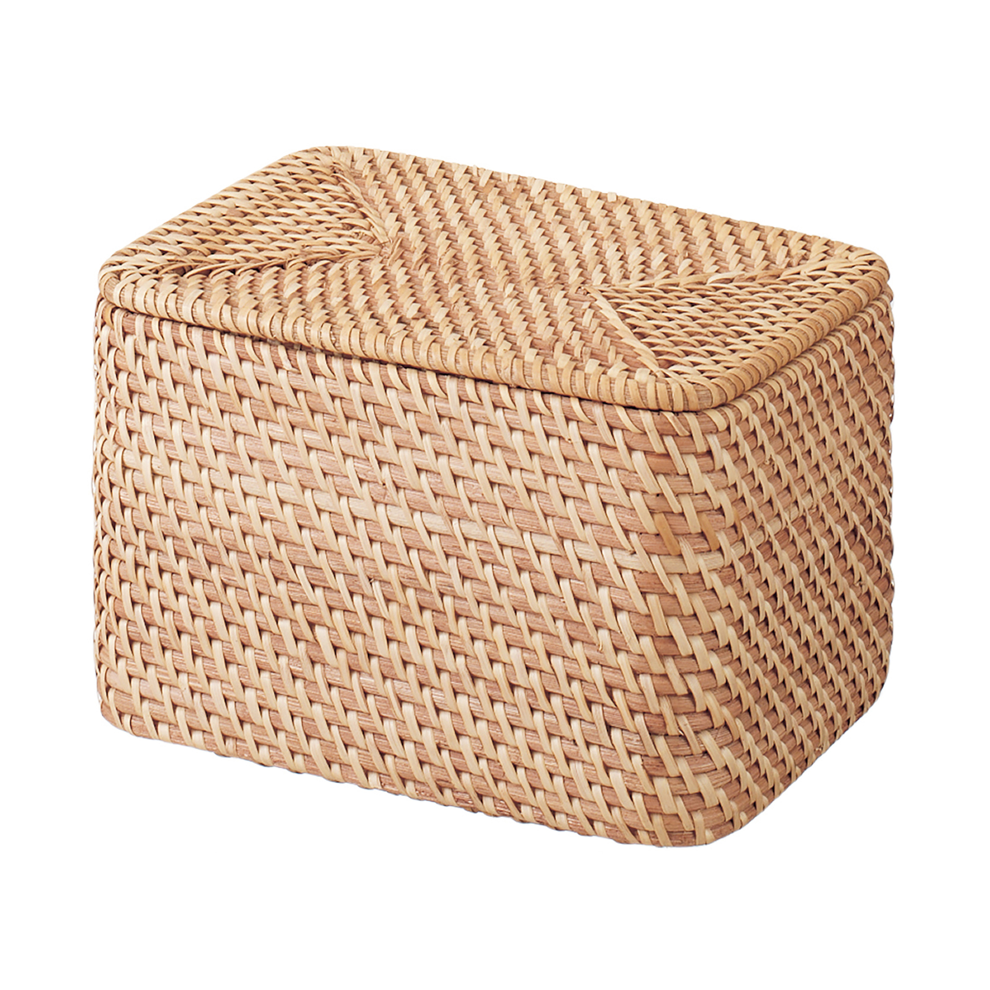 STACKABLE RATTAN BOX WITH LID / RECTANGULAR