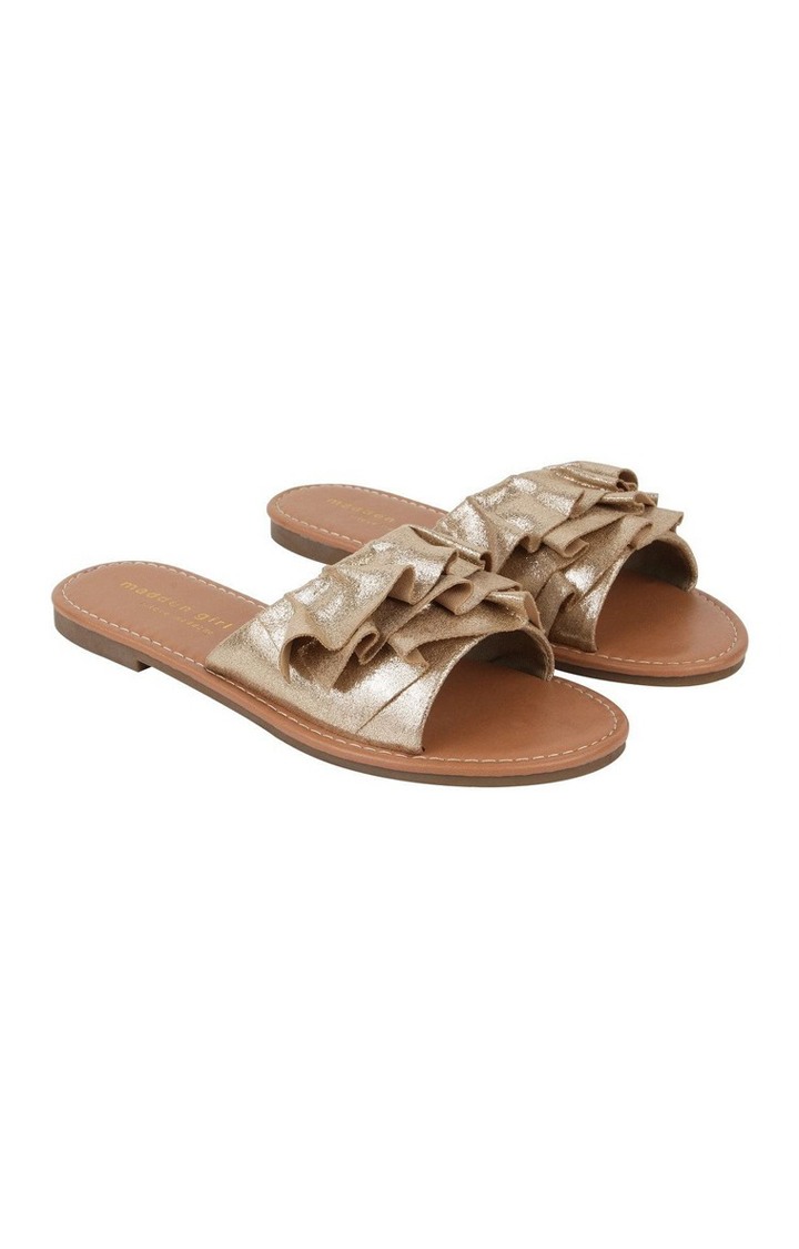 Frill Black Flats