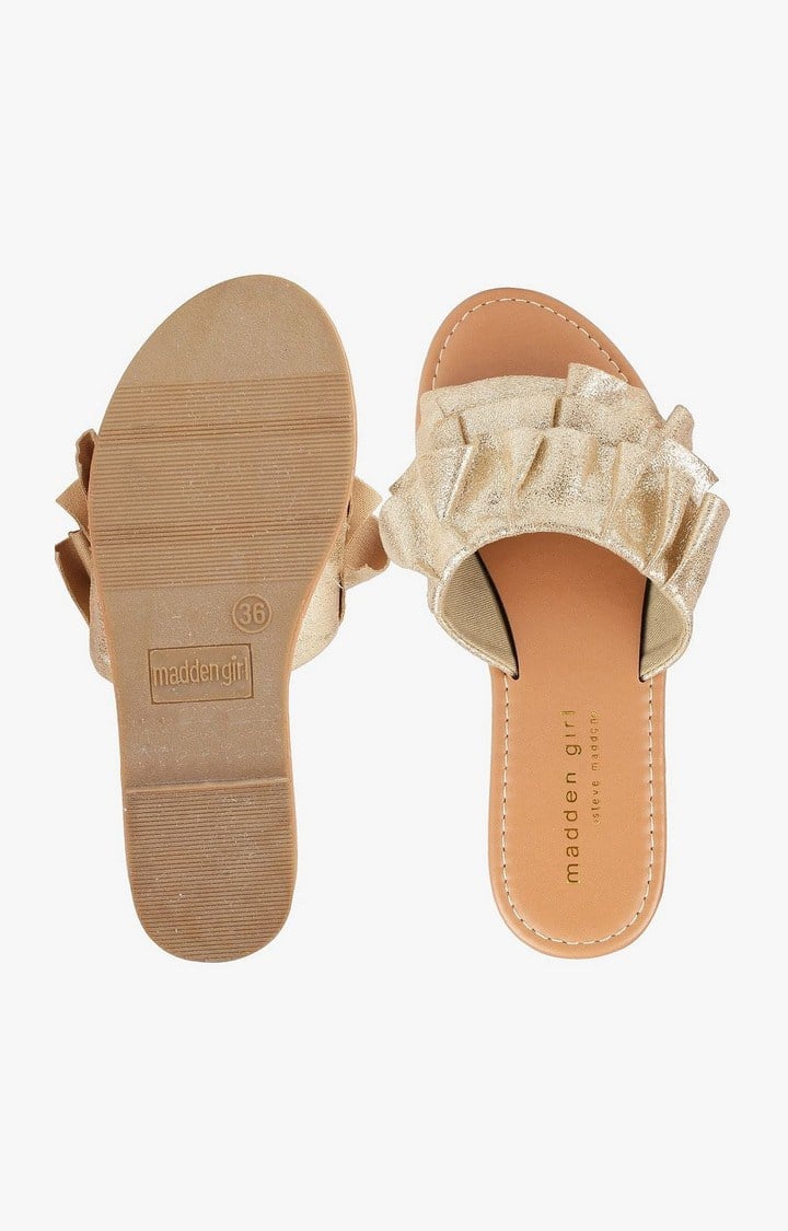 Frill Gold Flats