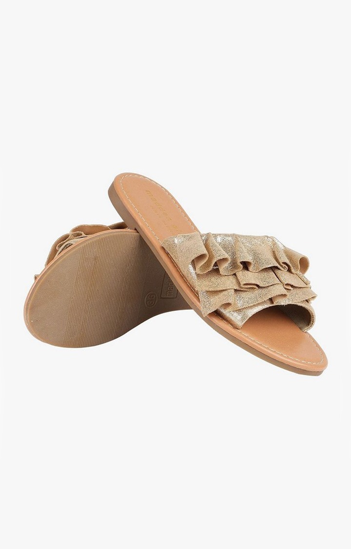 Frill Gold Flats