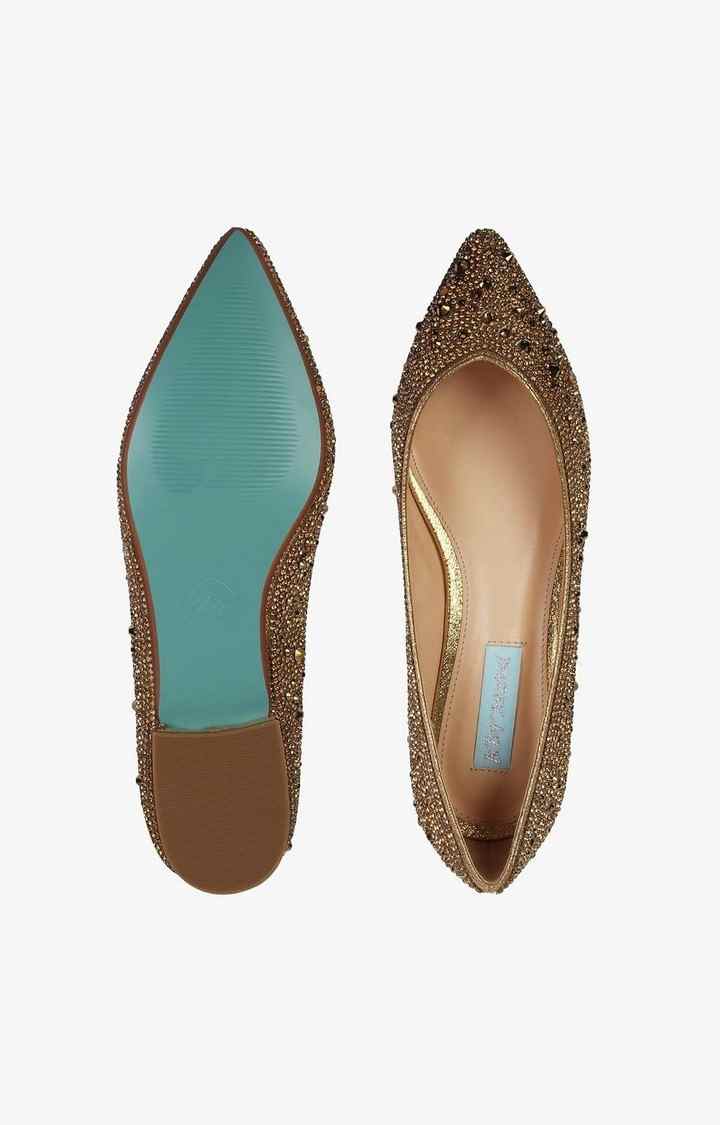 Sb-Jude Gold Closed Flats & Ballerinas
