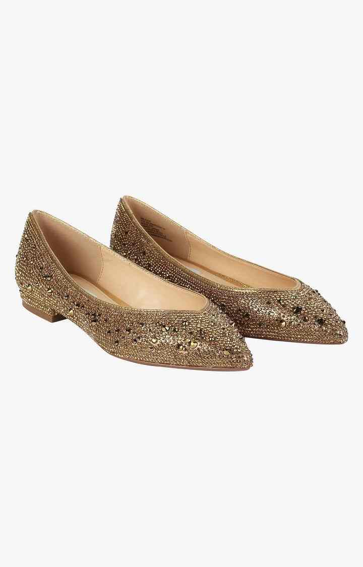 Sb-Jude Gold Closed Flats & Ballerinas