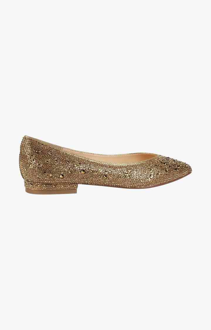 Sb-Jude Gold Closed Flats & Ballerinas