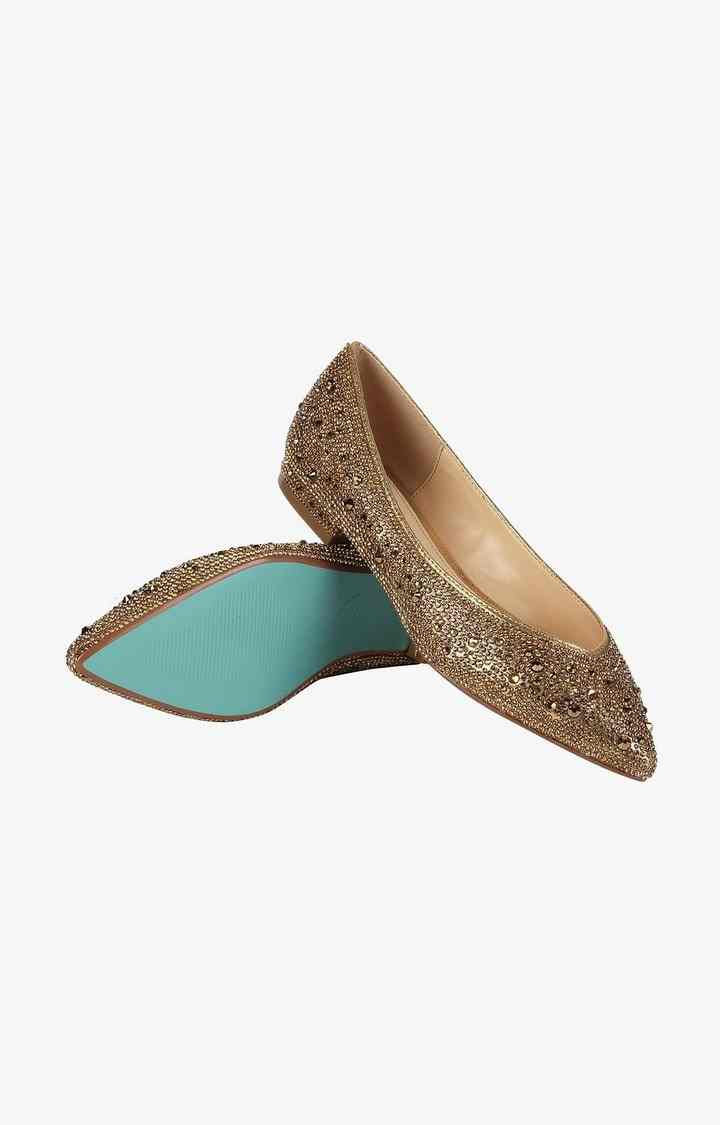 Sb-Jude Gold Closed Flats & Ballerinas