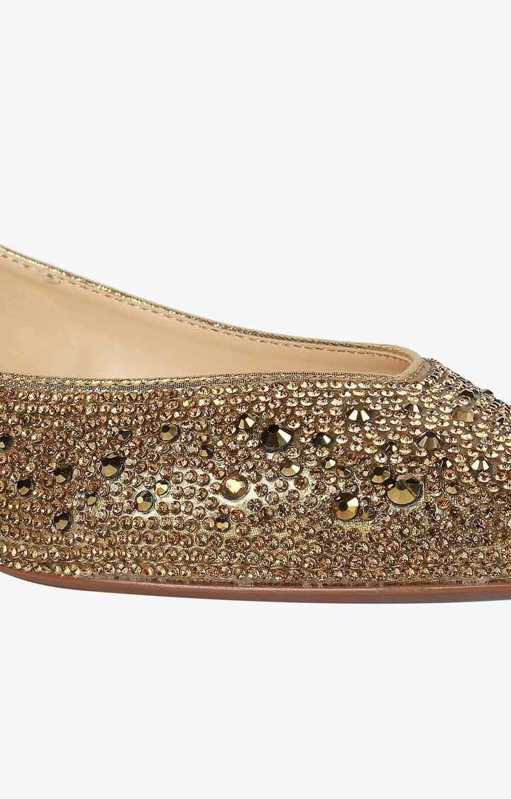 Sb-Jude Gold Closed Flats & Ballerinas