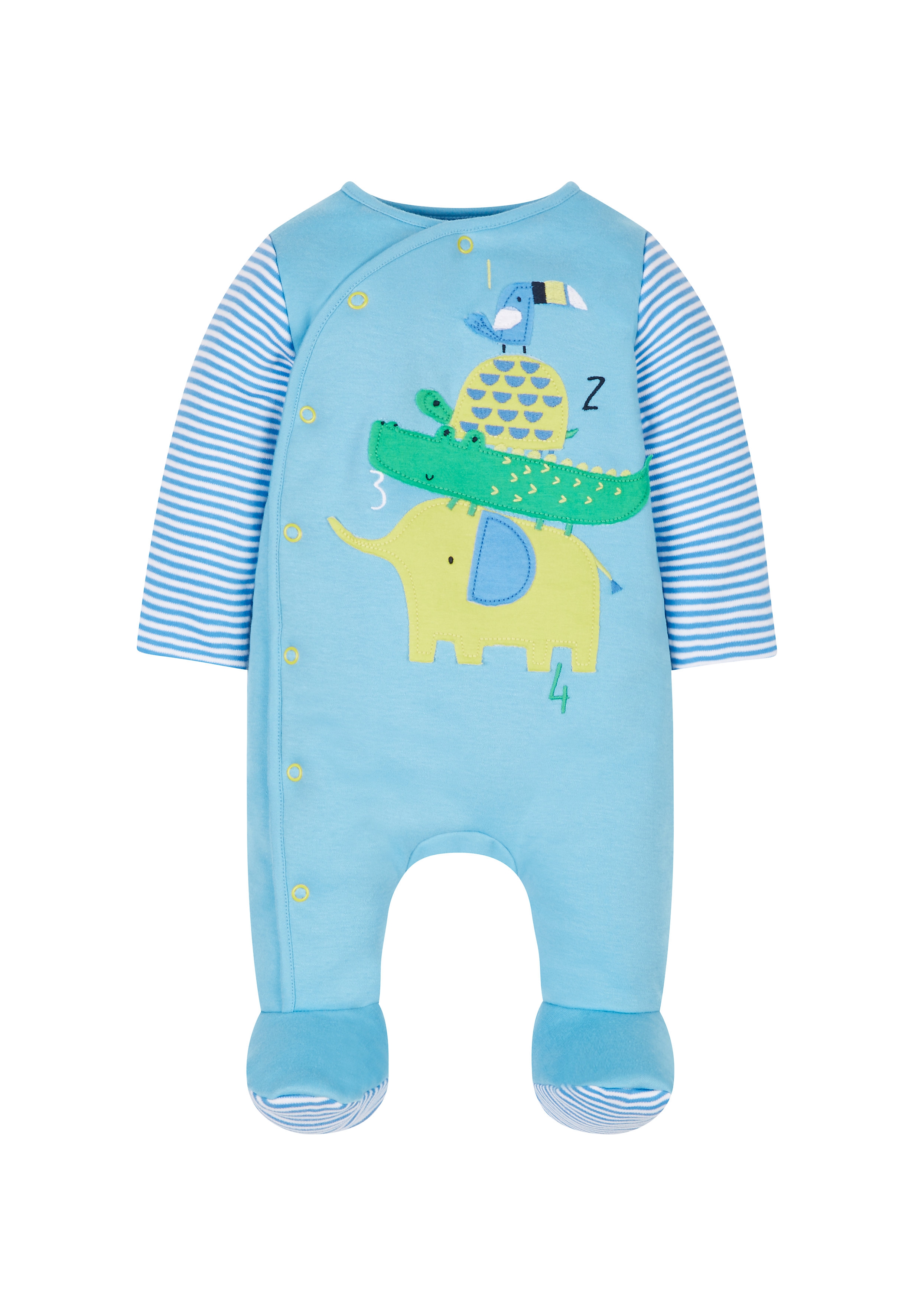 Mothercare | Boys Full Sleeves Snowsuit Animal Patchwork - Blue 0