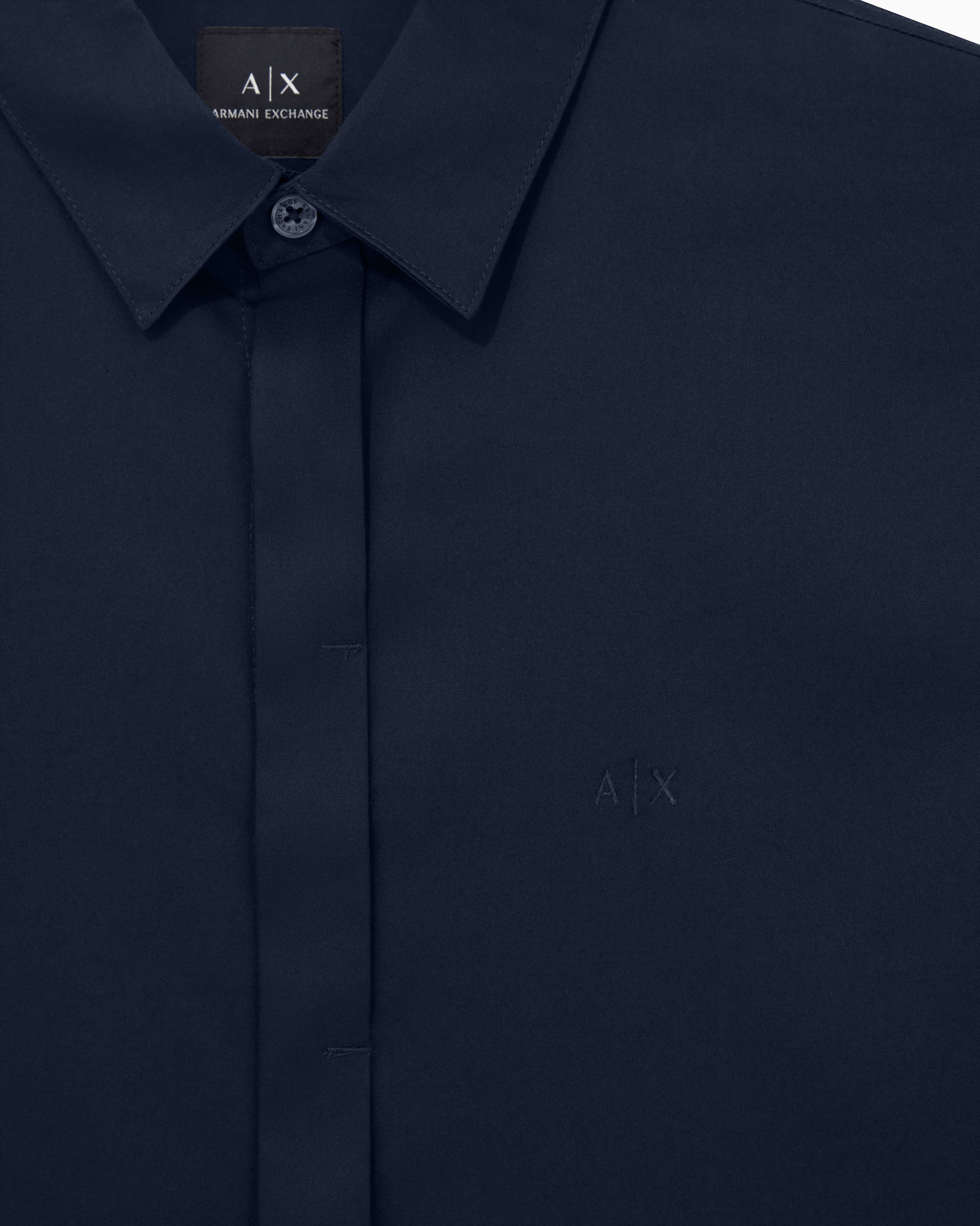 Men Navy Cotton  Shirt