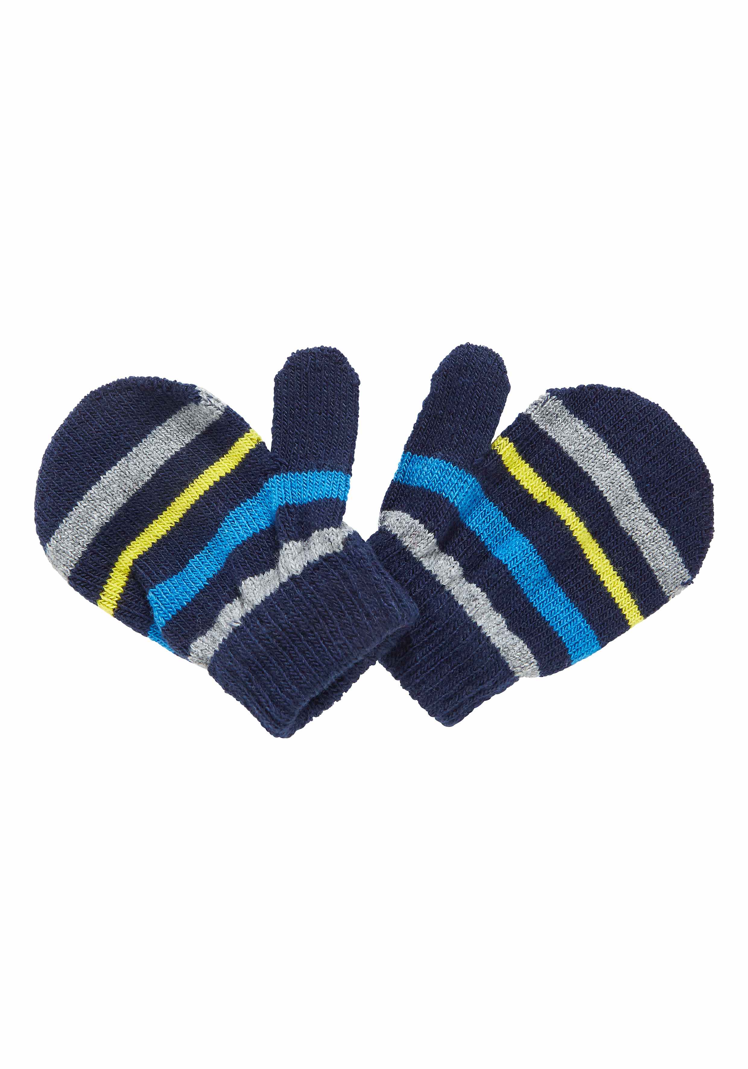 Boys Mittens Stripes - Navy