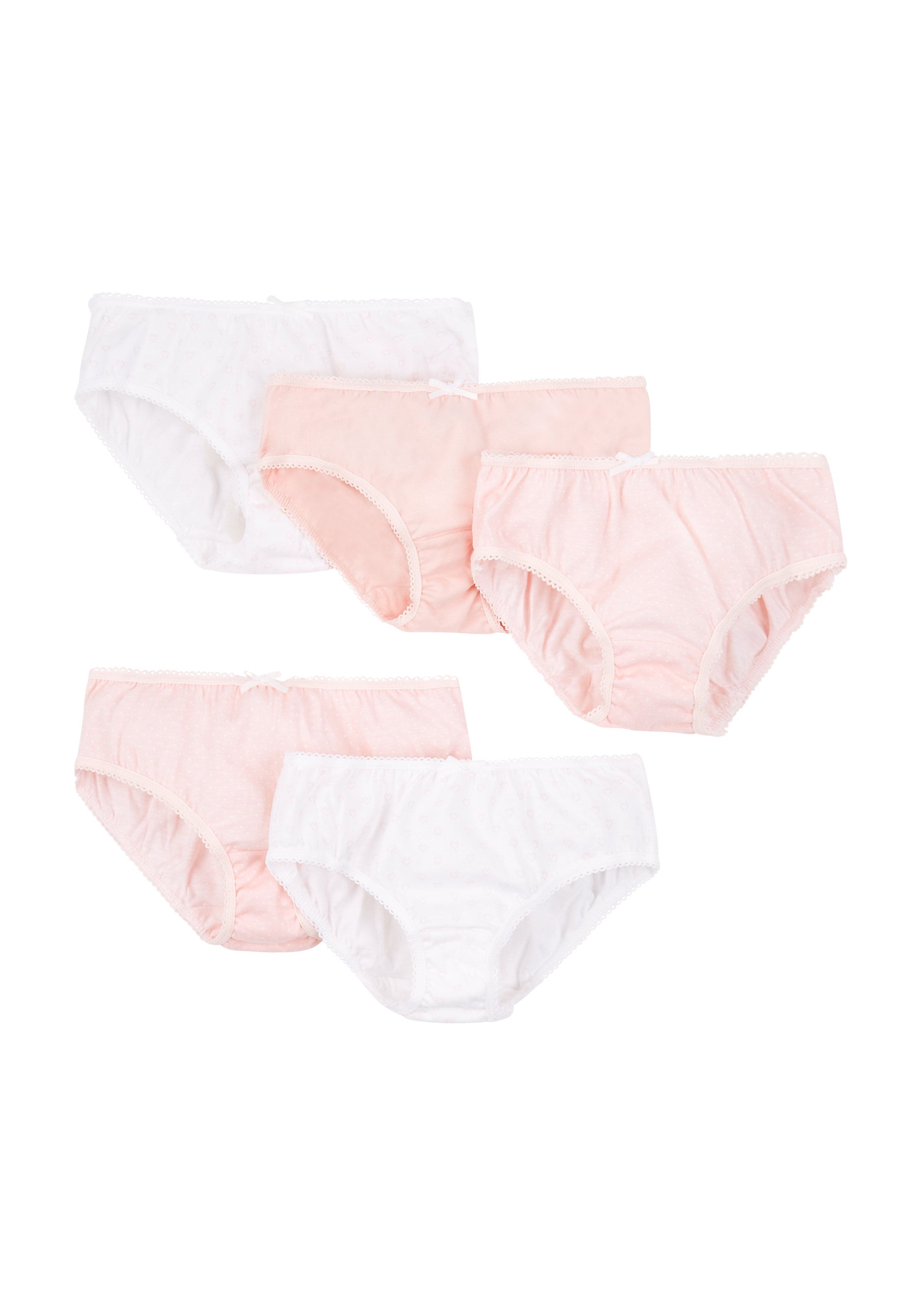 Mothercare | Girls Pink And White Briefs - 5 Pack - Multicolor 0