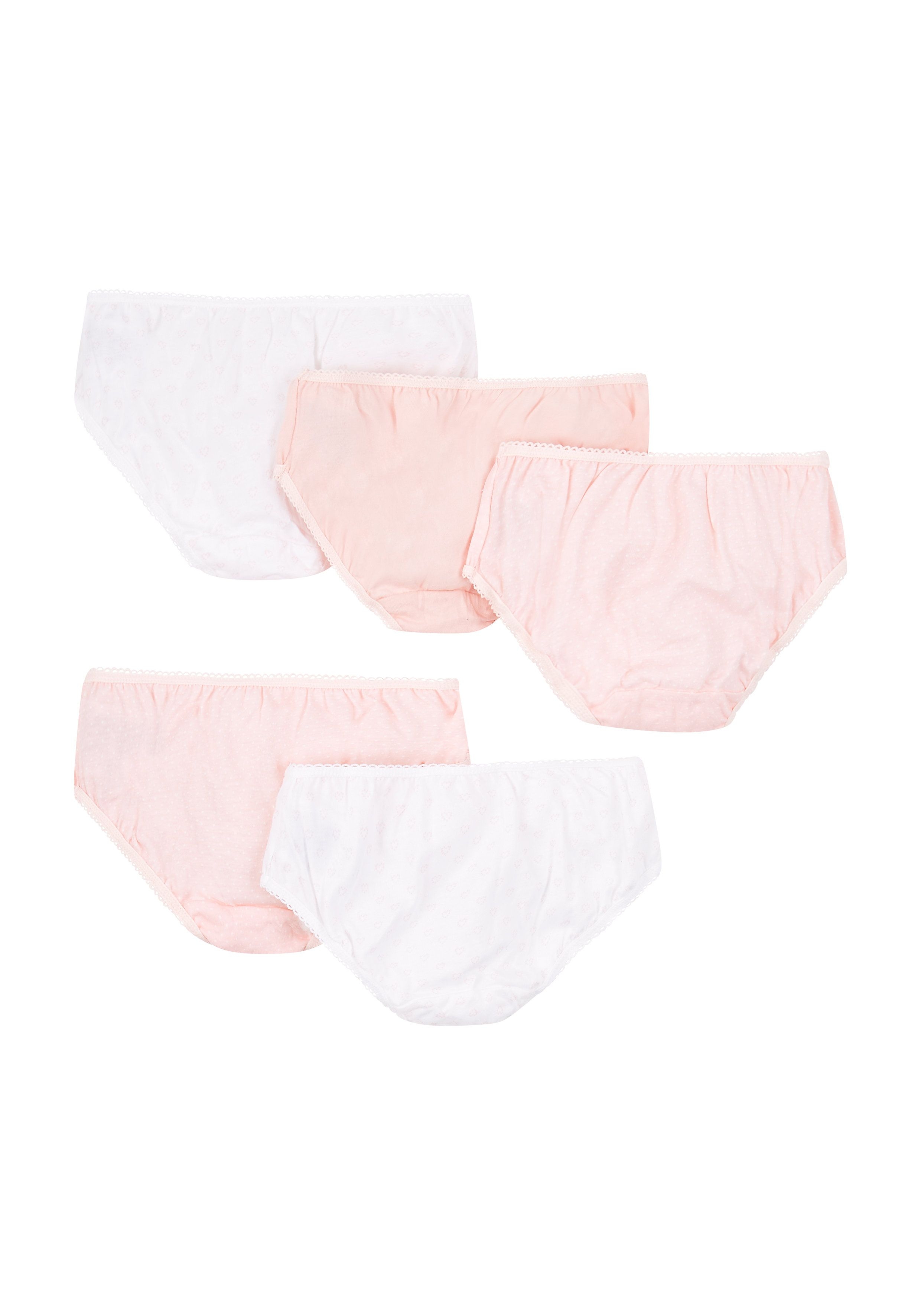 Mothercare | Girls Pink And White Briefs - 5 Pack - Multicolor 1