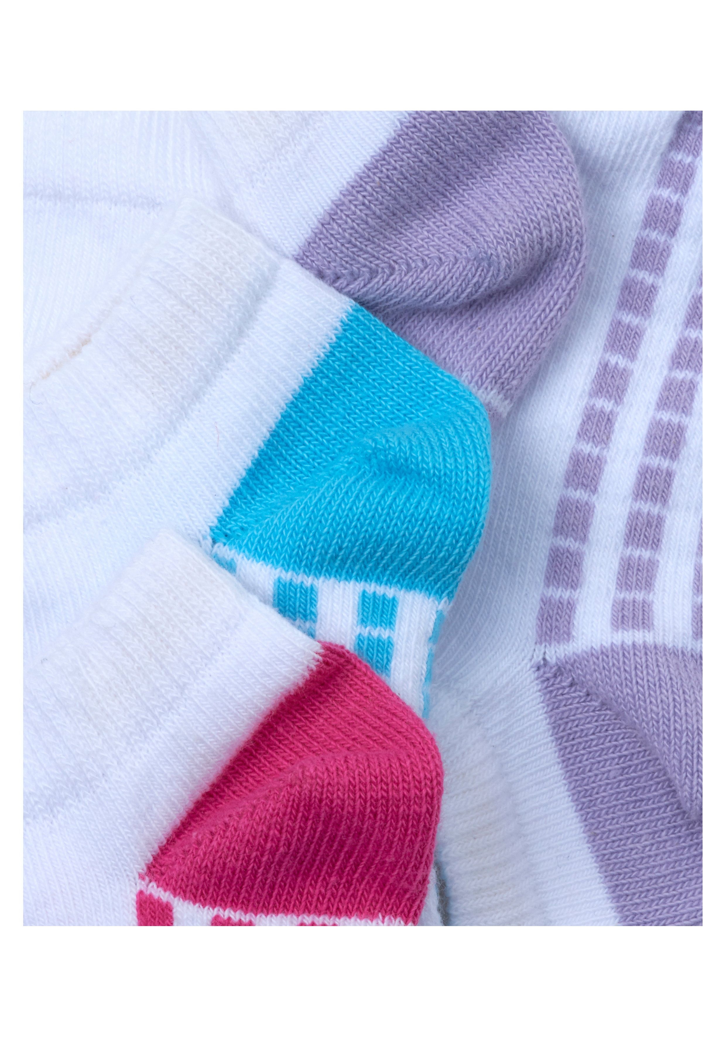Mothercare | Girls White Sporty Trainer Socks - 3 Pack - Multicolor 2