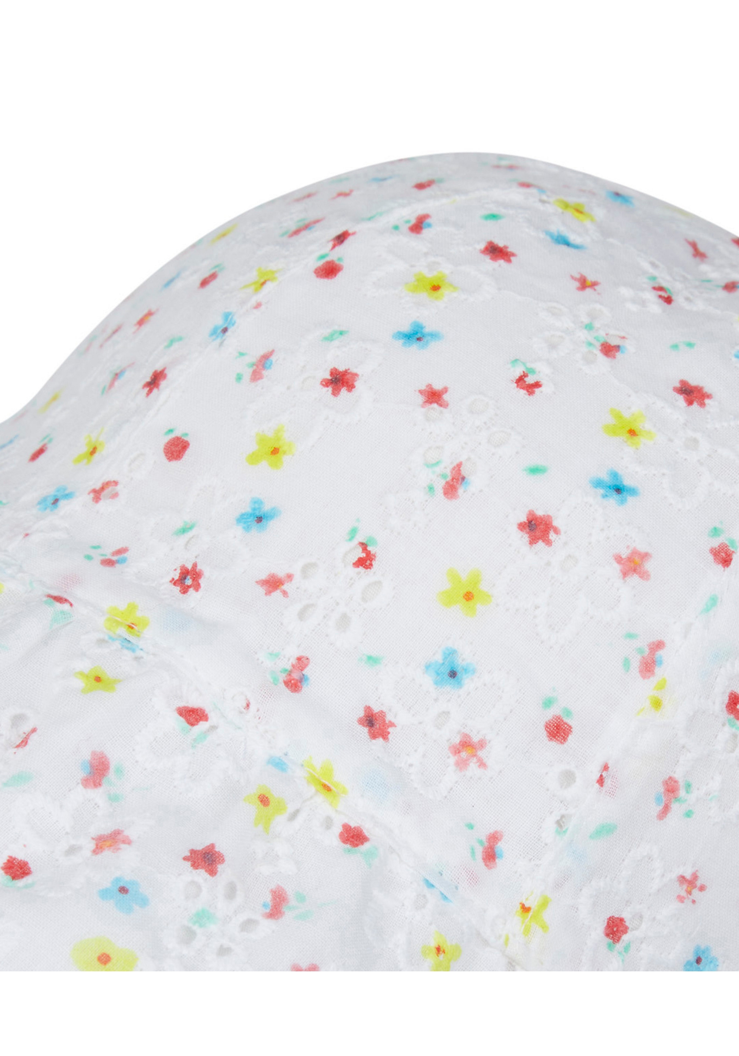 Mothercare | Girls Floral Broderie Sun Hat - White 1