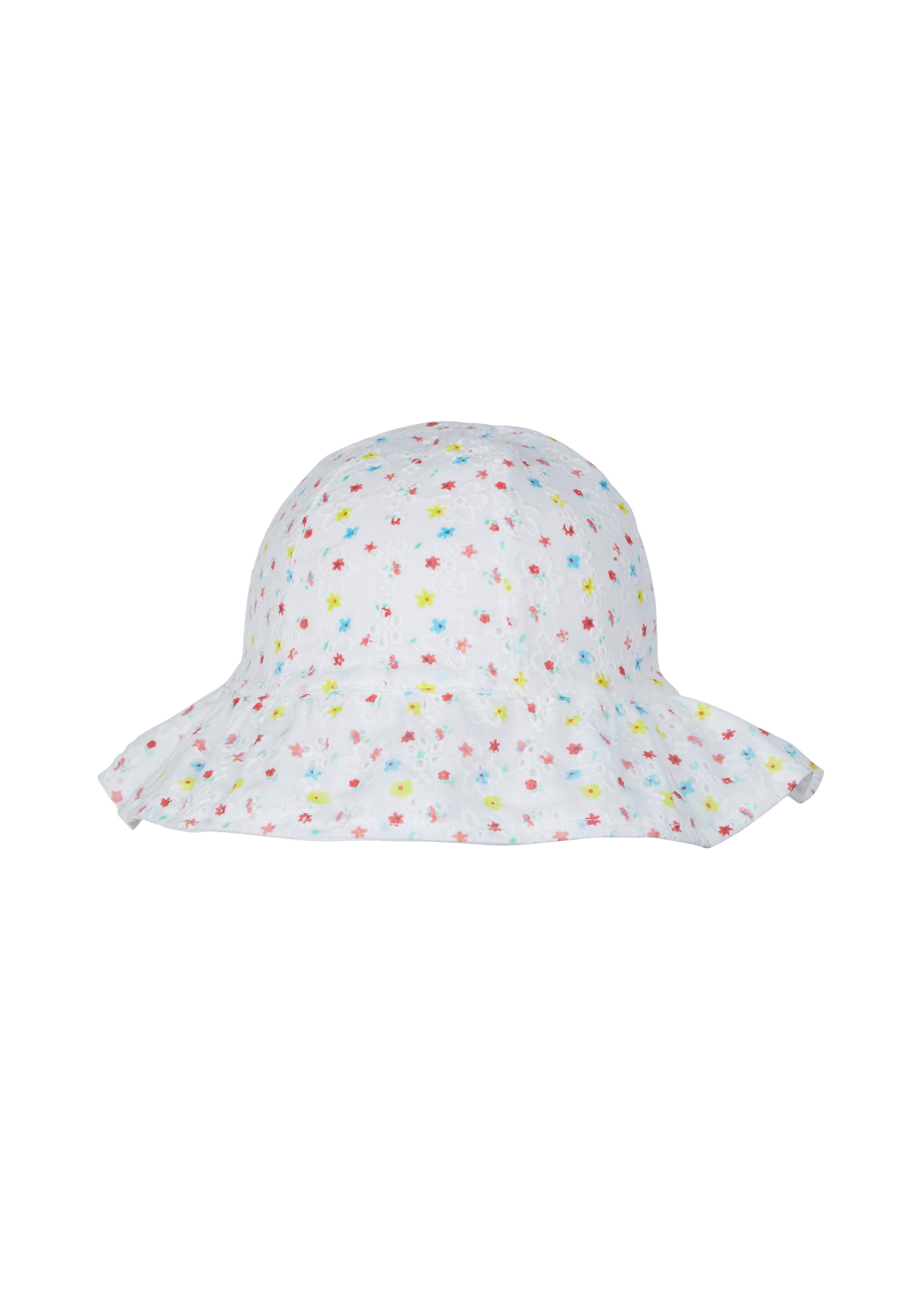 Mothercare | Girls Floral Broderie Sun Hat - White 0