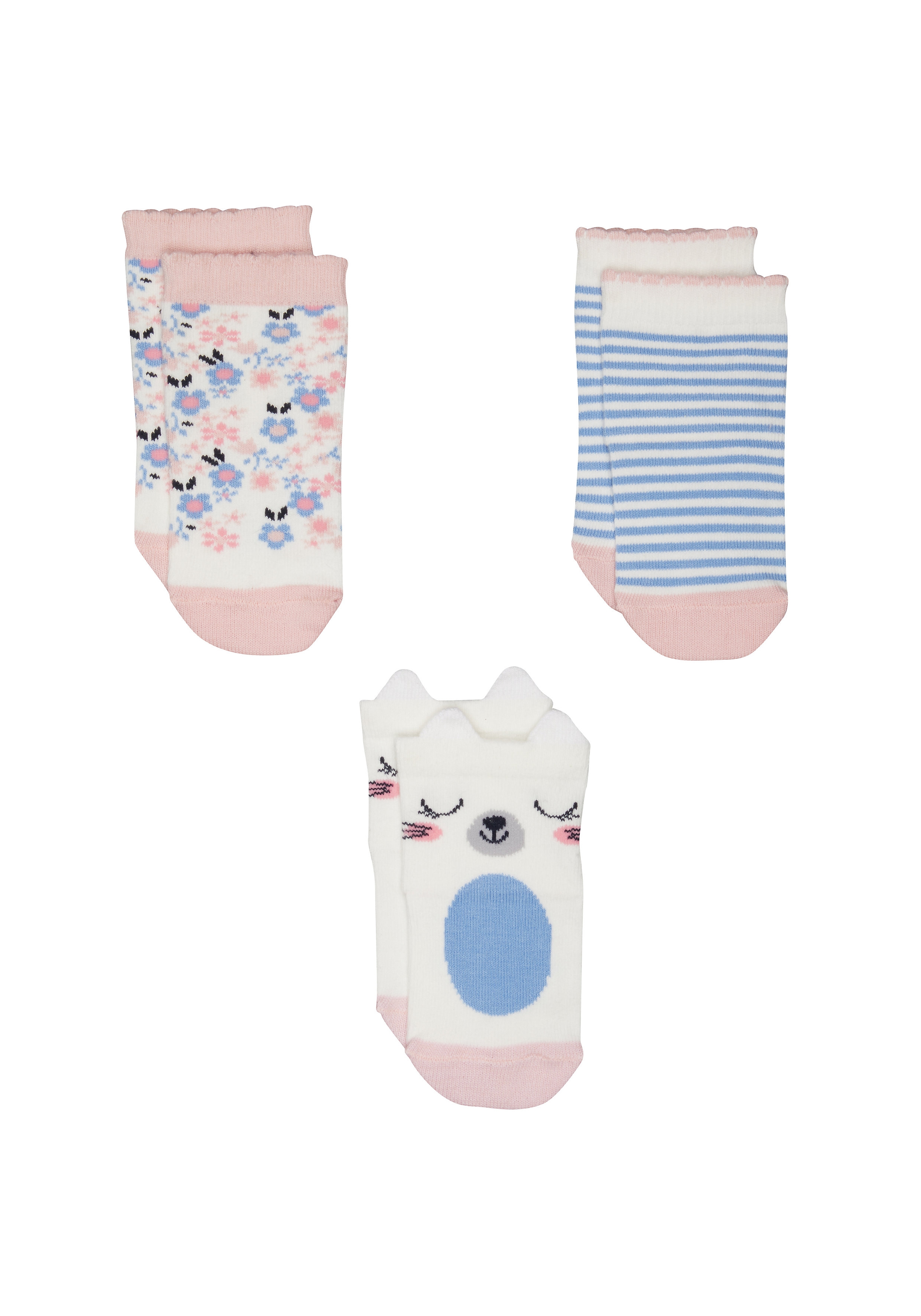 Mothercare | Girls Bunny Socks - 3 Pack - Multicolor 0