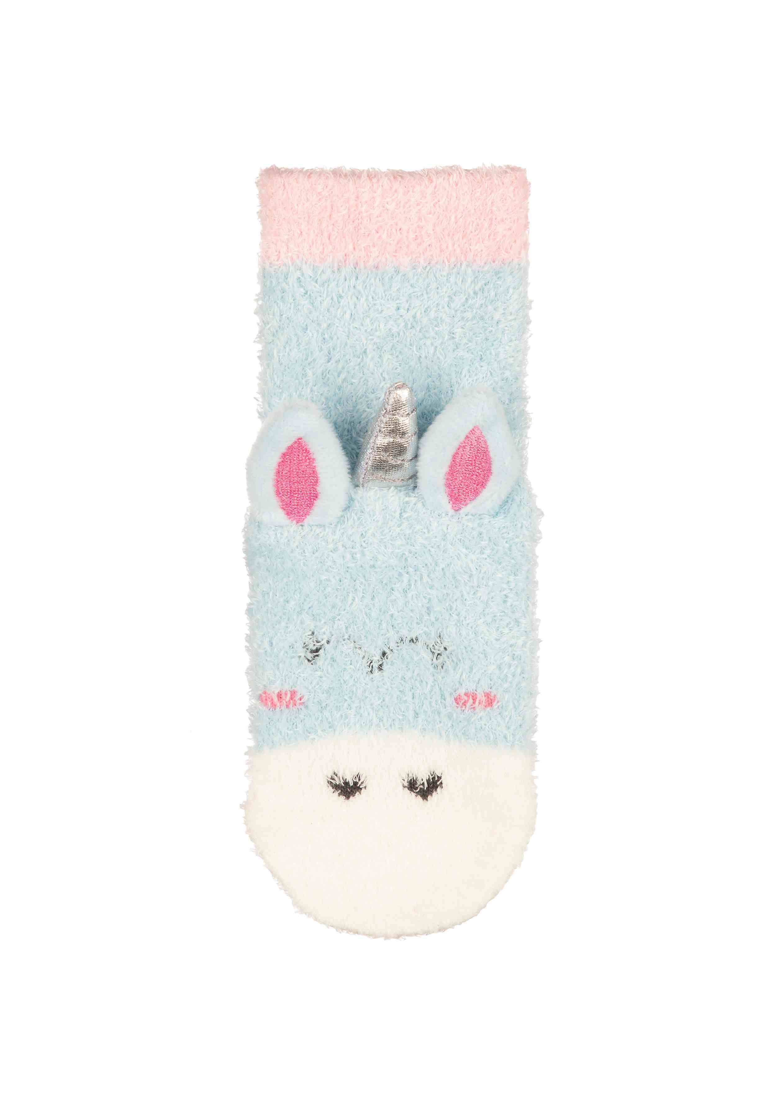 Girls Fluffy Unicorn Socks - Turquoise