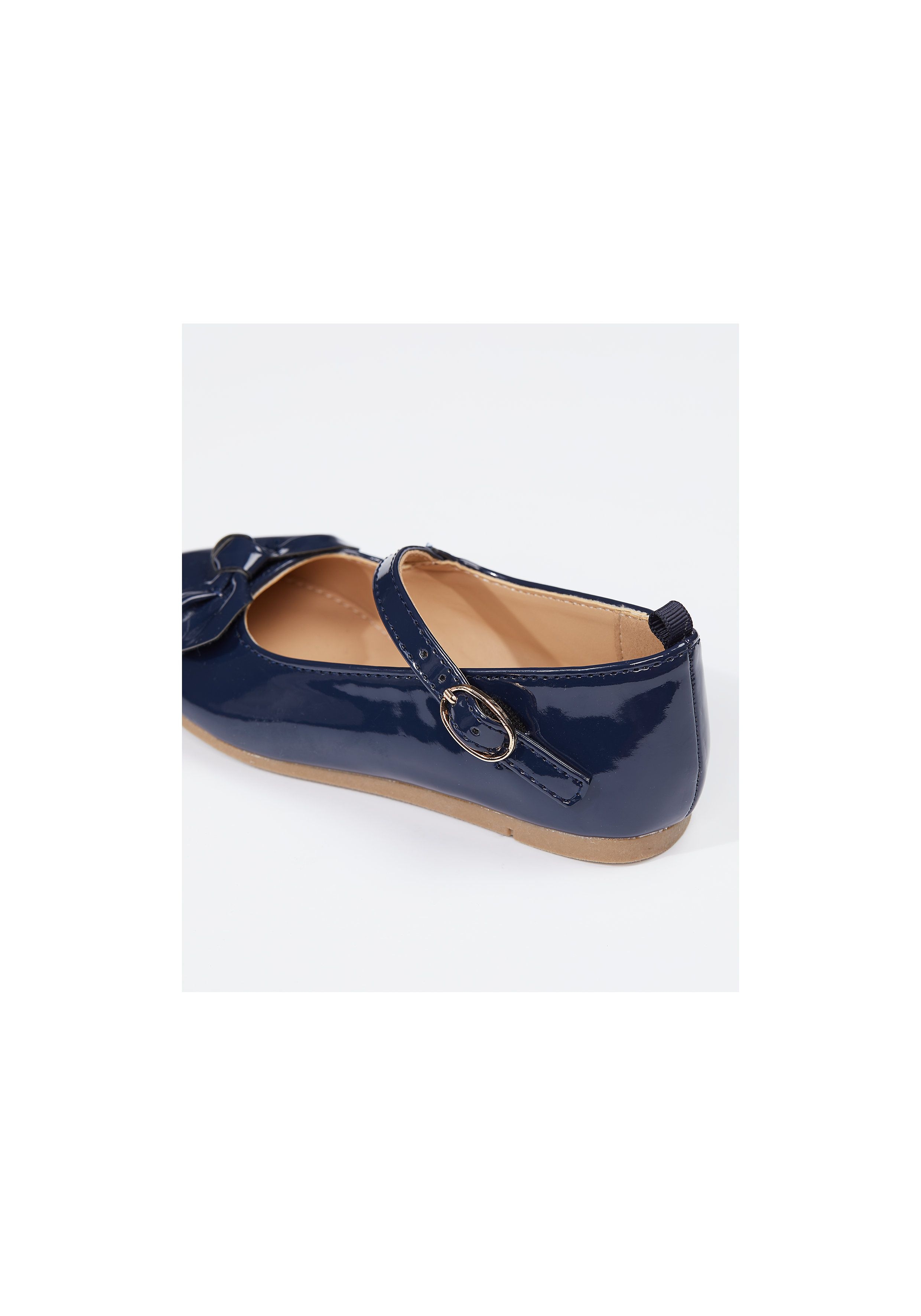 Mothercare | Girls Navy Patent Ballerina Shoes - Navy 2