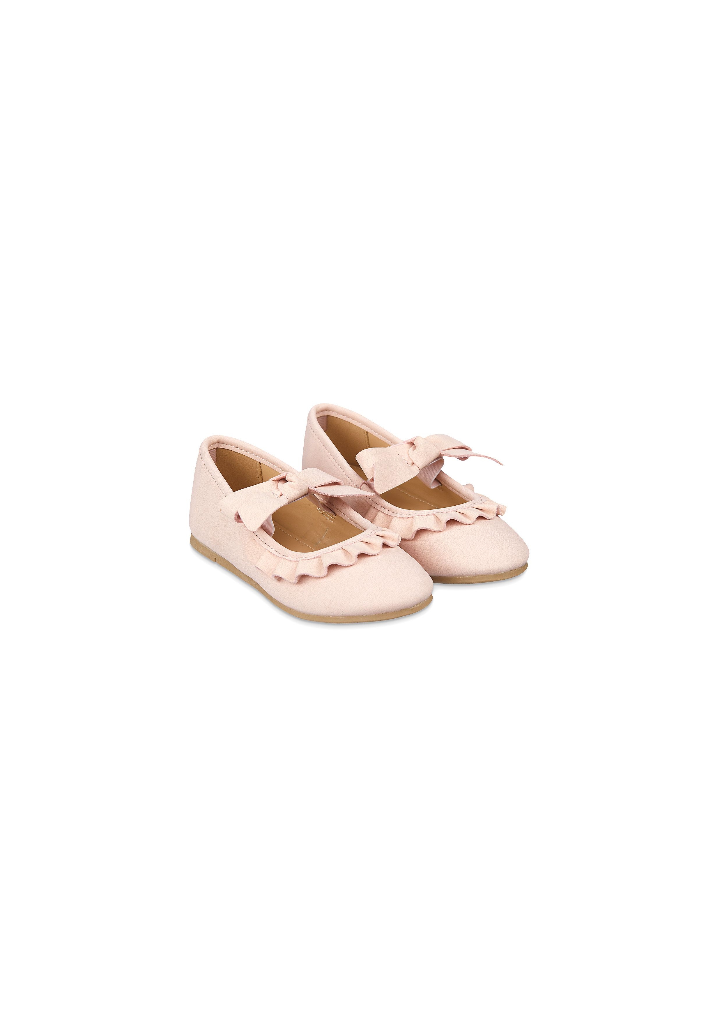 Mothercare | Girls Ballerinas Bow And Frill Detail - Pink 0
