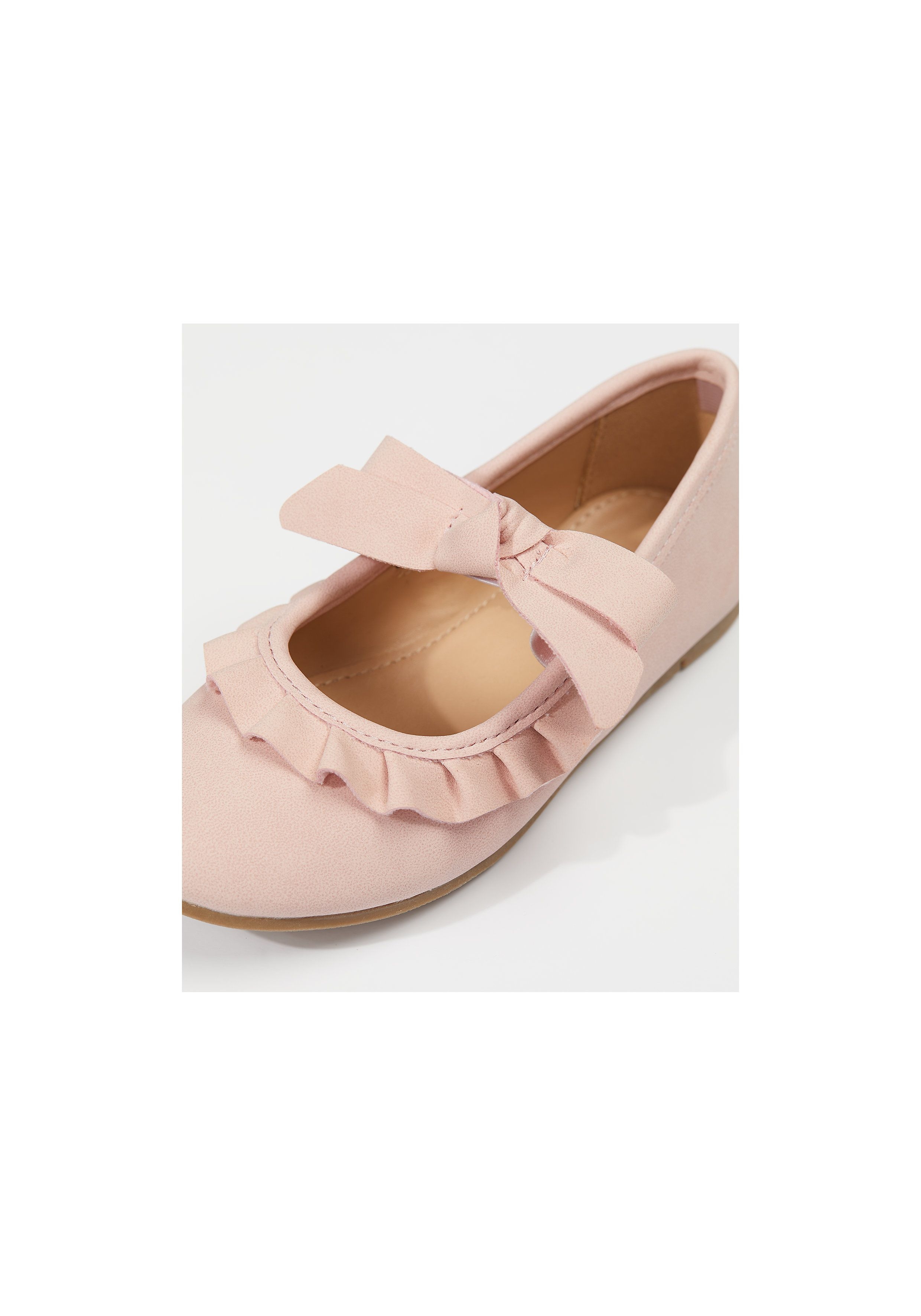 Mothercare | Girls Ballerinas Bow And Frill Detail - Pink 2