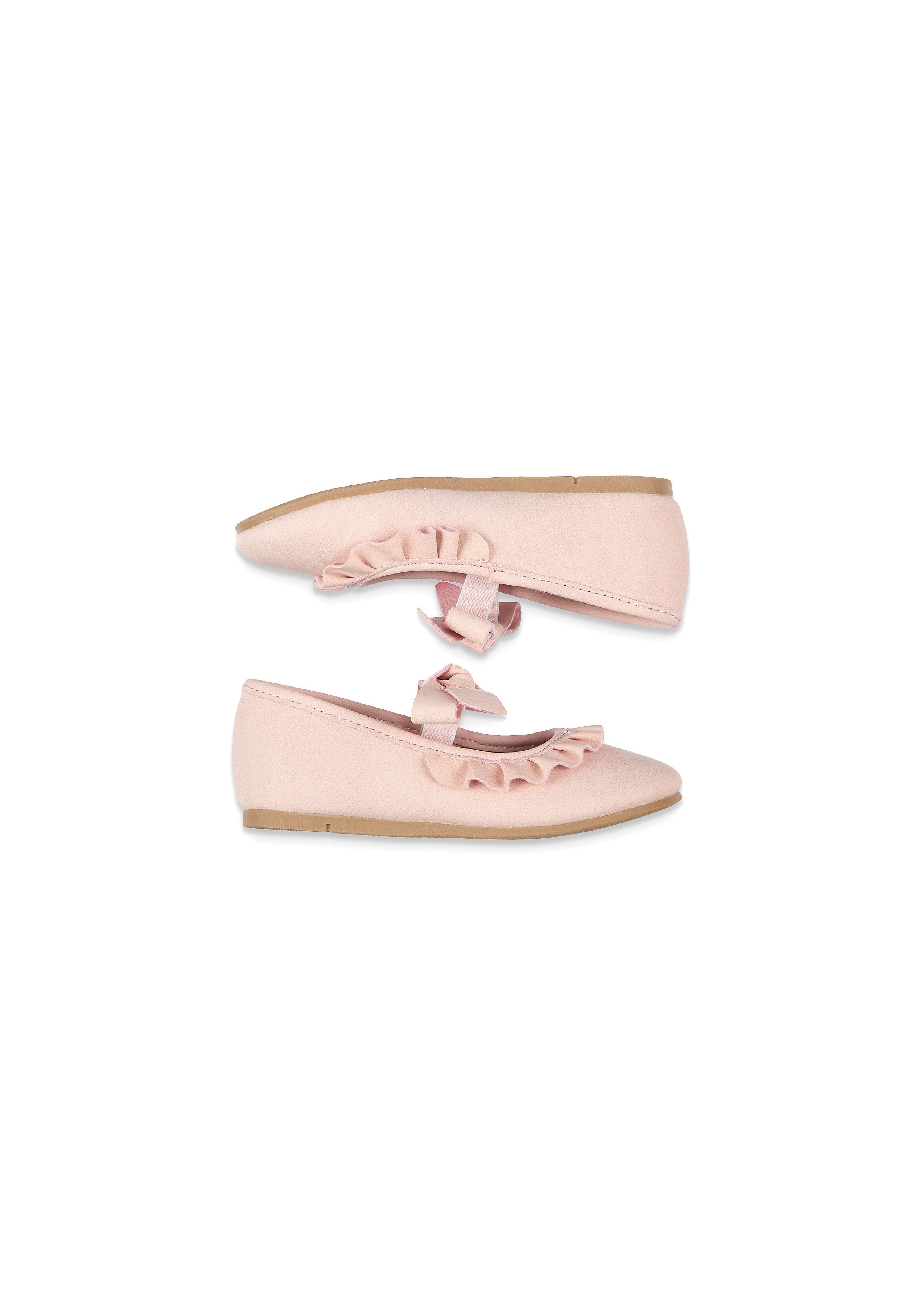 Mothercare | Girls Ballerinas Bow And Frill Detail - Pink 1