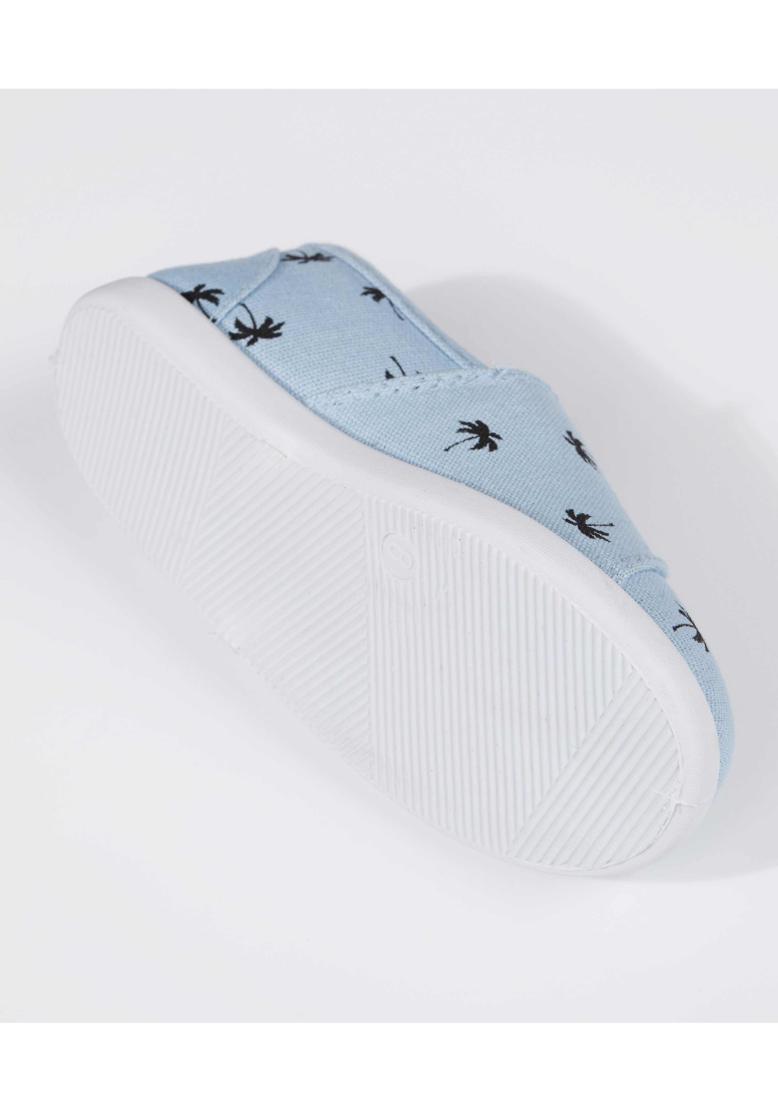 Boys Palm Tree Canvas Pumps Blue