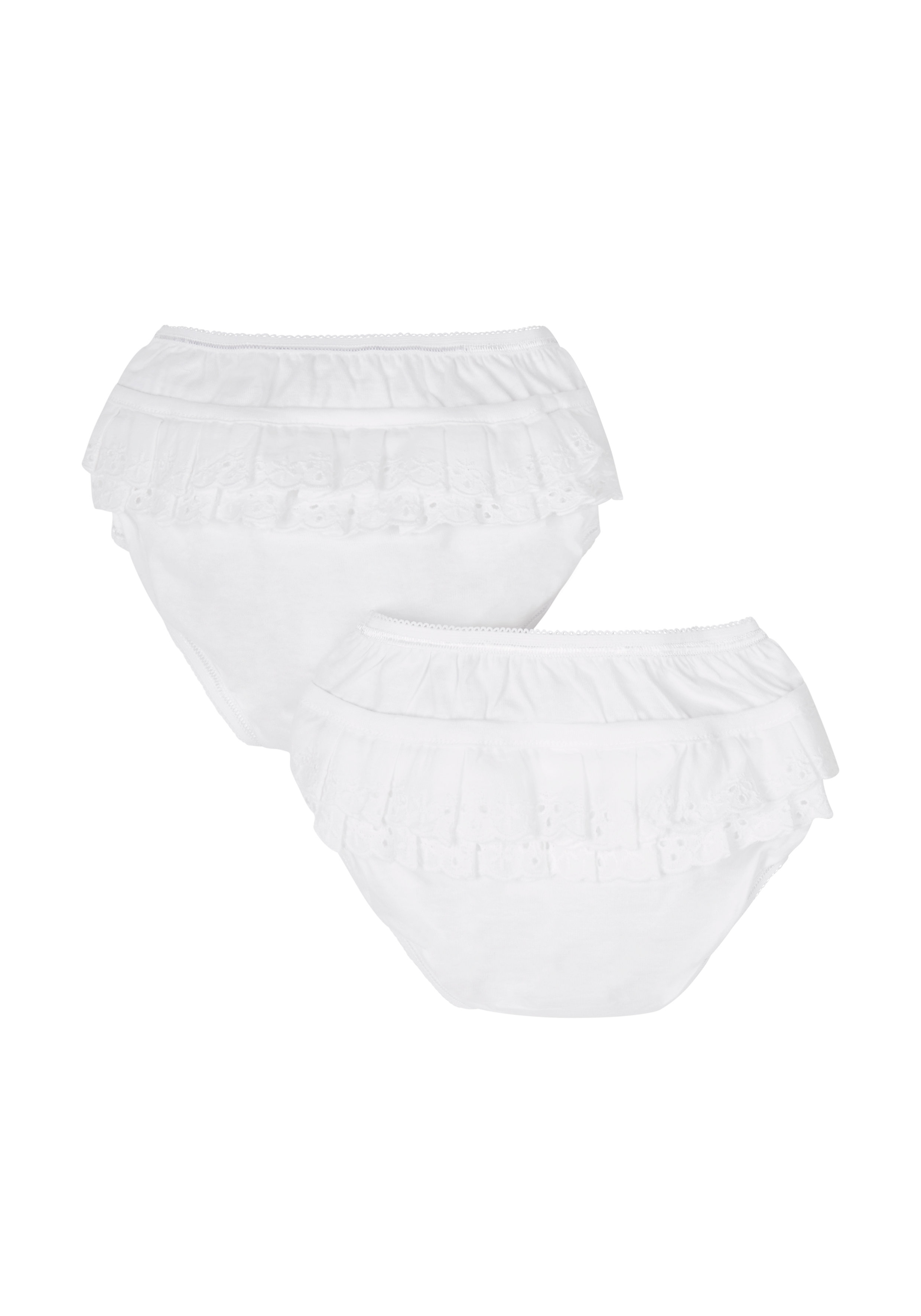 Mothercare | Girls Briefs Frill Detail - Pack Of 2 - White 1
