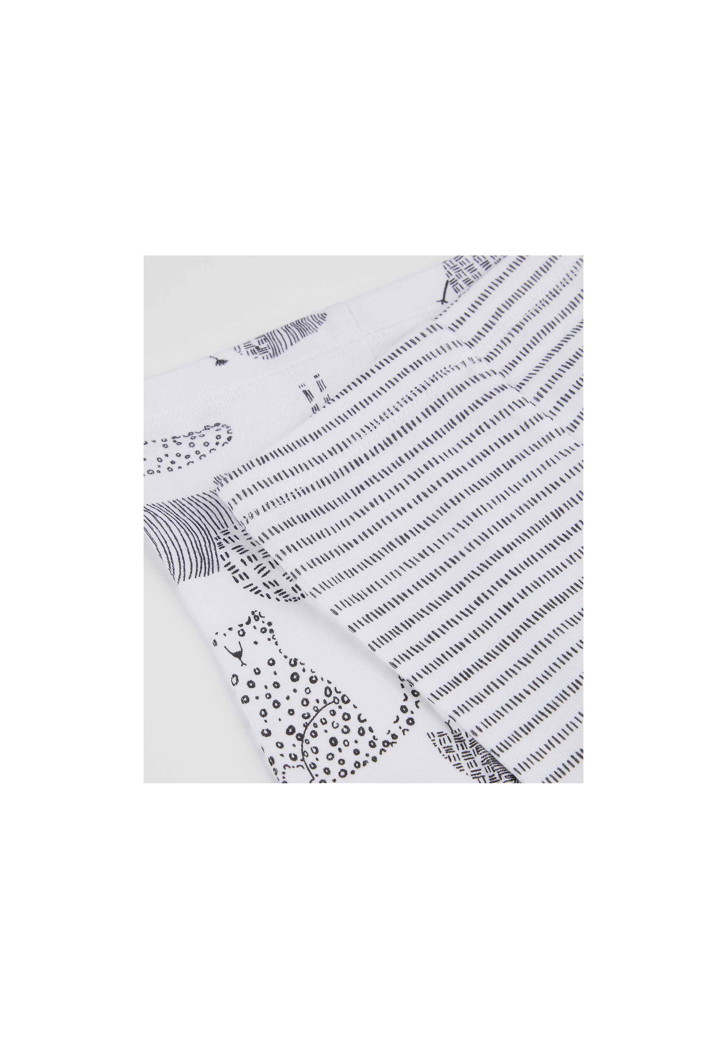 Blue and White Printed Romper - Pack of 2