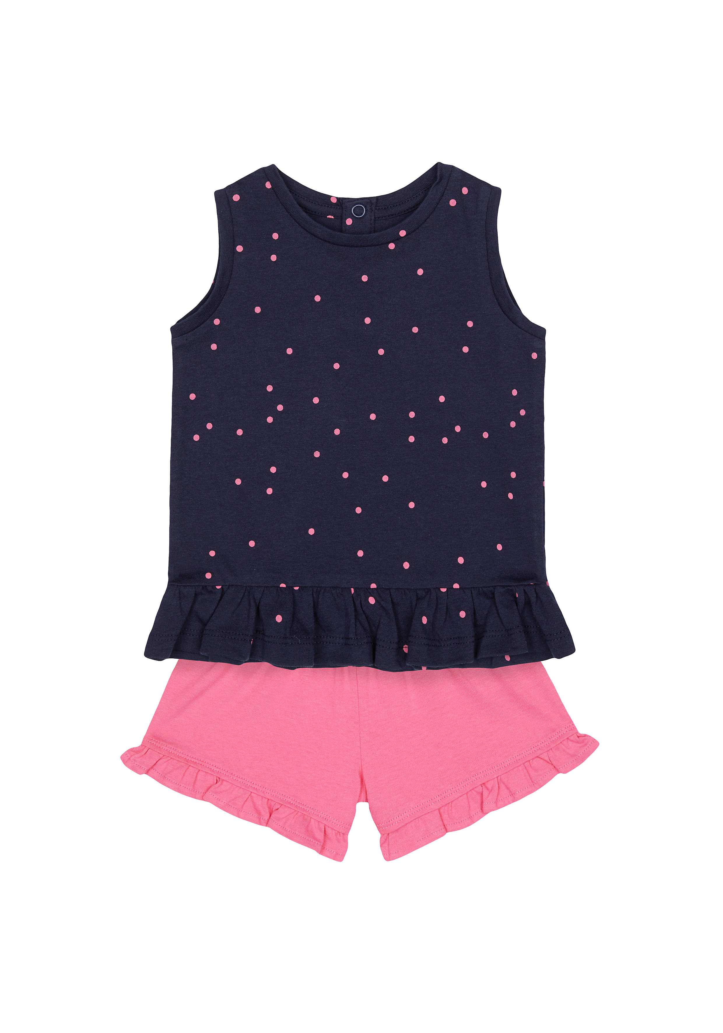 Navy T-Shirt and Pink Shorts Set