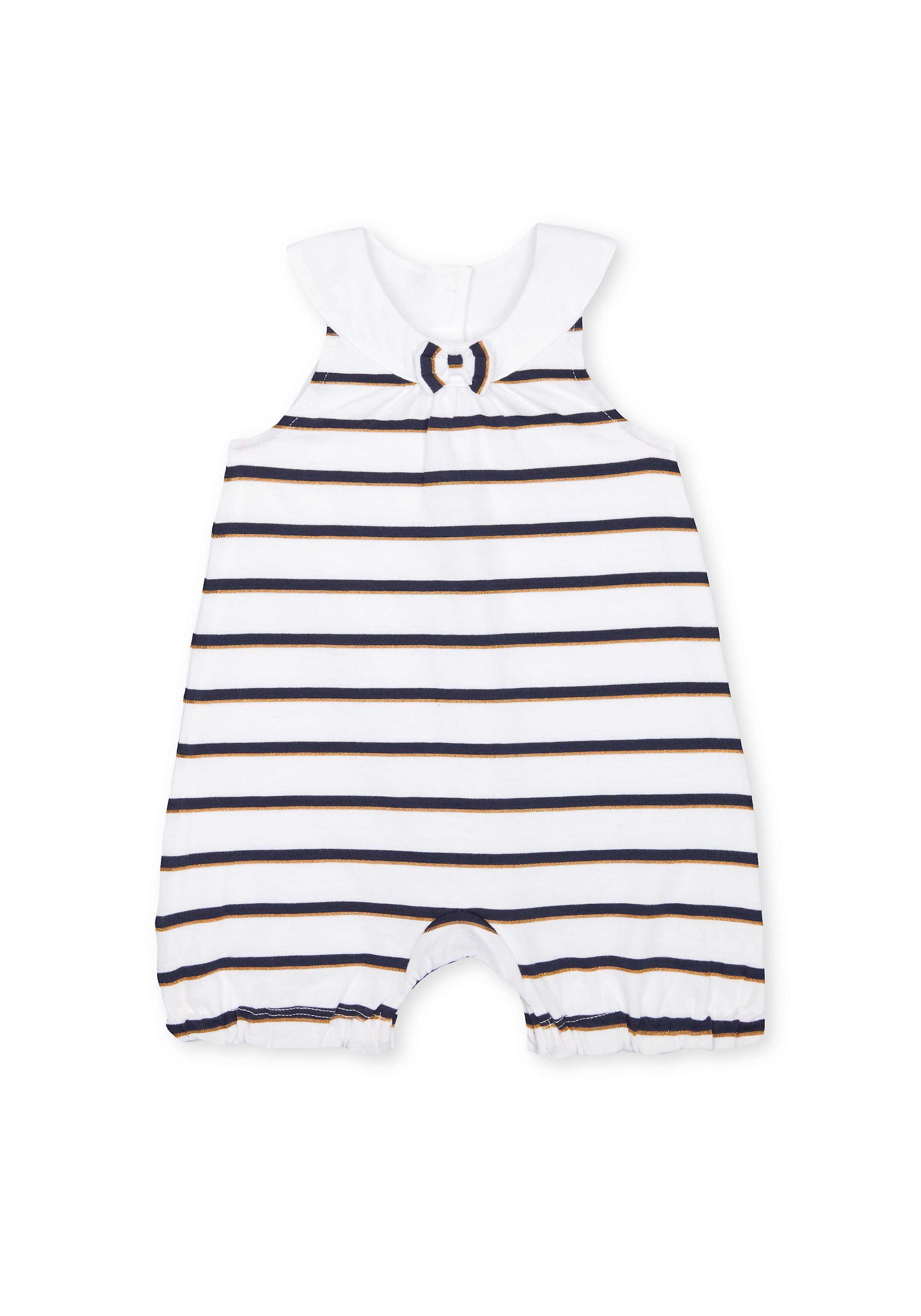 Girls Sleeveless Romper Striped - White